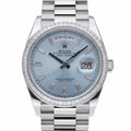 Rolex Day-Date 36 128396TBR with ice blue dial and platinum case