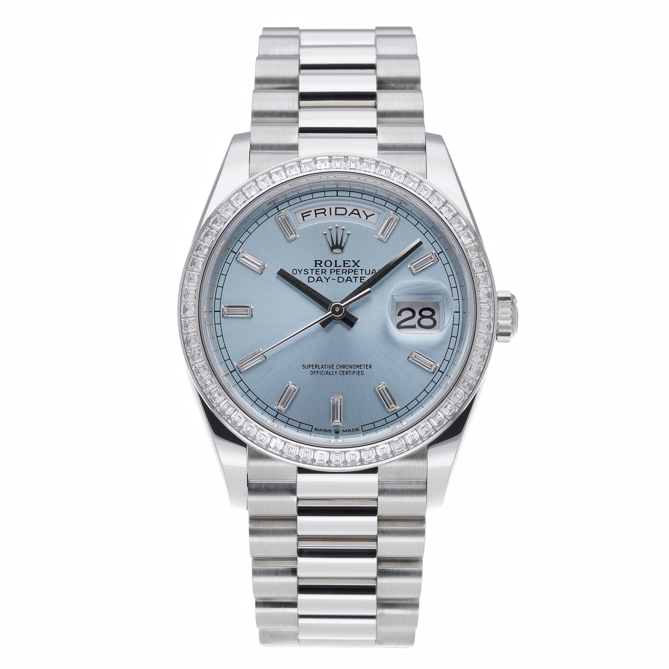 Rolex Day-Date 36 128396TBR with ice blue dial and platinum case - product image 2