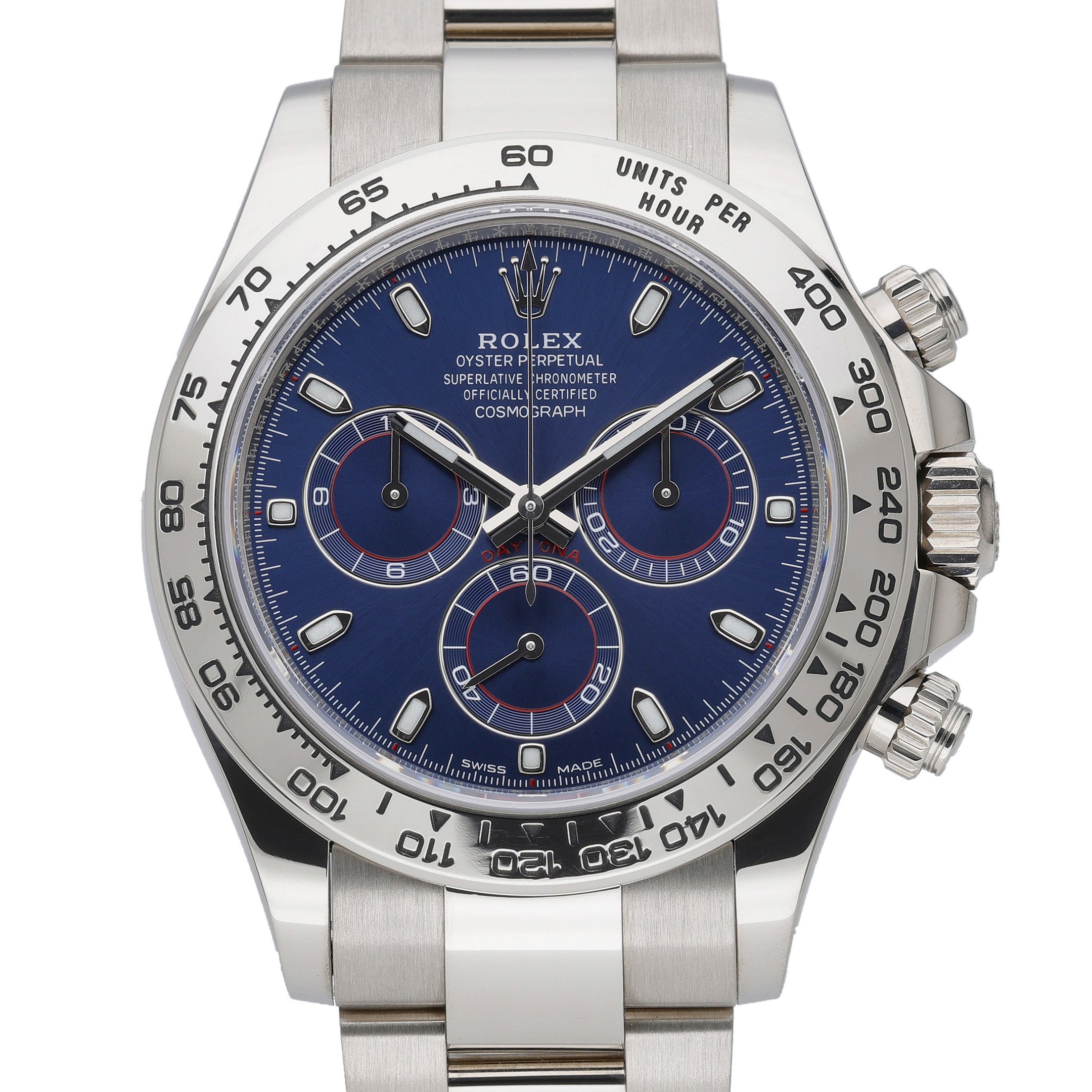 Rolex Daytona 116509 with blue dial and 18ct white gold case