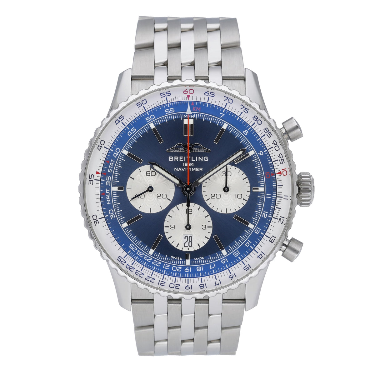 Breitling Navitimer 1 B01 Chronograph 46 AB0137211C1A1 with blue dial and steel case - product image 2