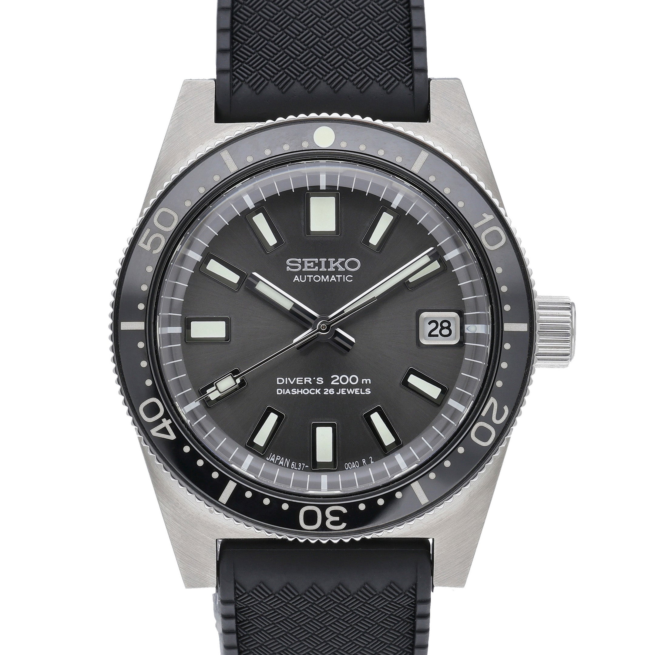 Seiko 1965 62MAS re-creation SJE093J1 with black dial and steel case