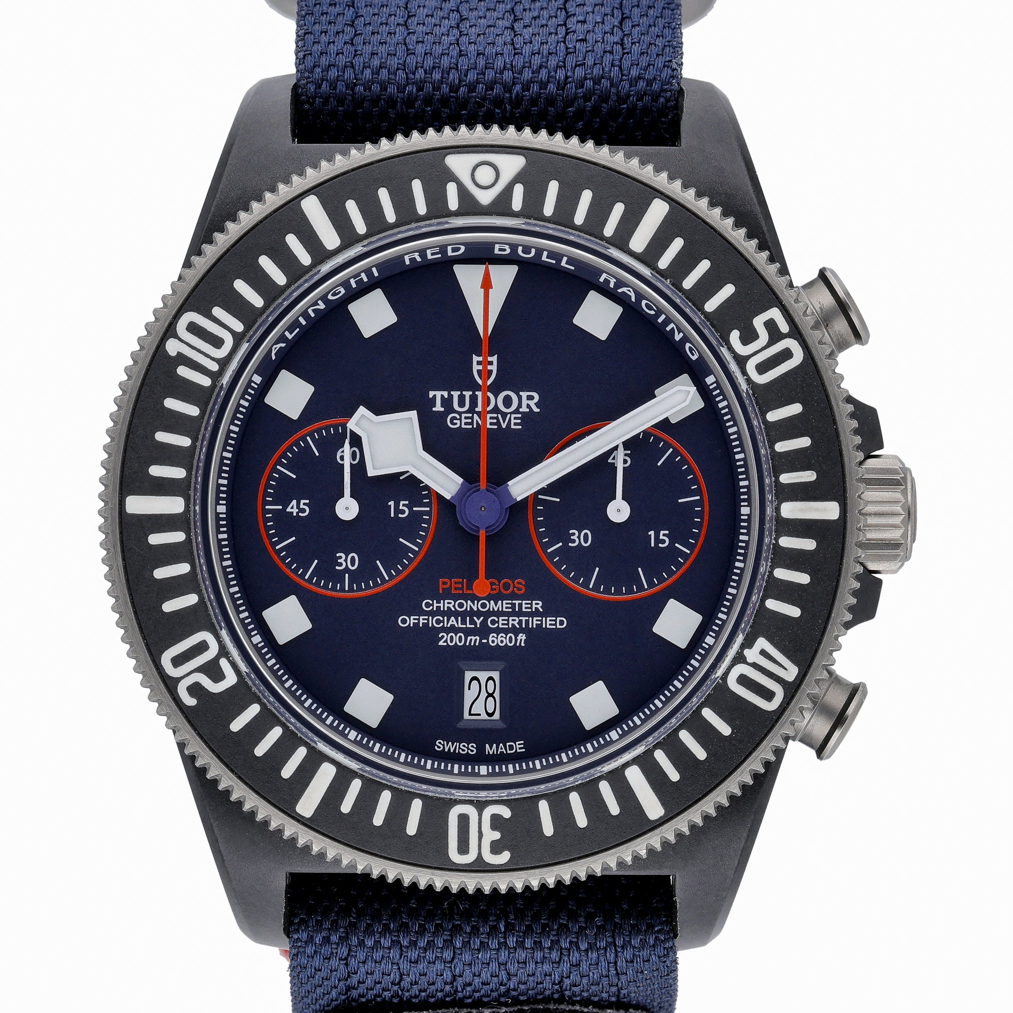 Tudor Pelagos FXD Alinghi Red Bull Racing 25807KN with blue dial and carbon case