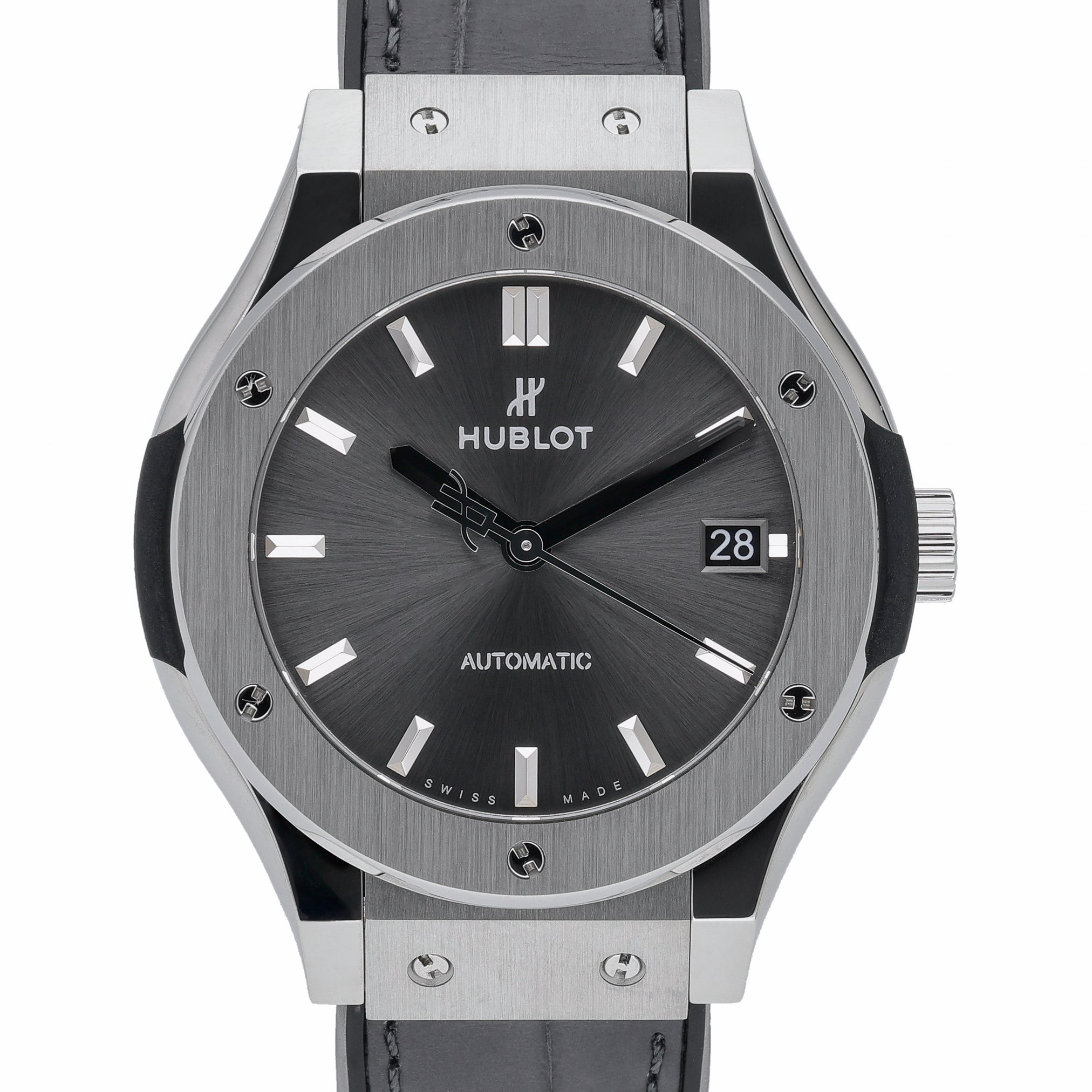 Hublot Classic Fusion Titanium 565.NX.7071.LR with grey dial and titanium case