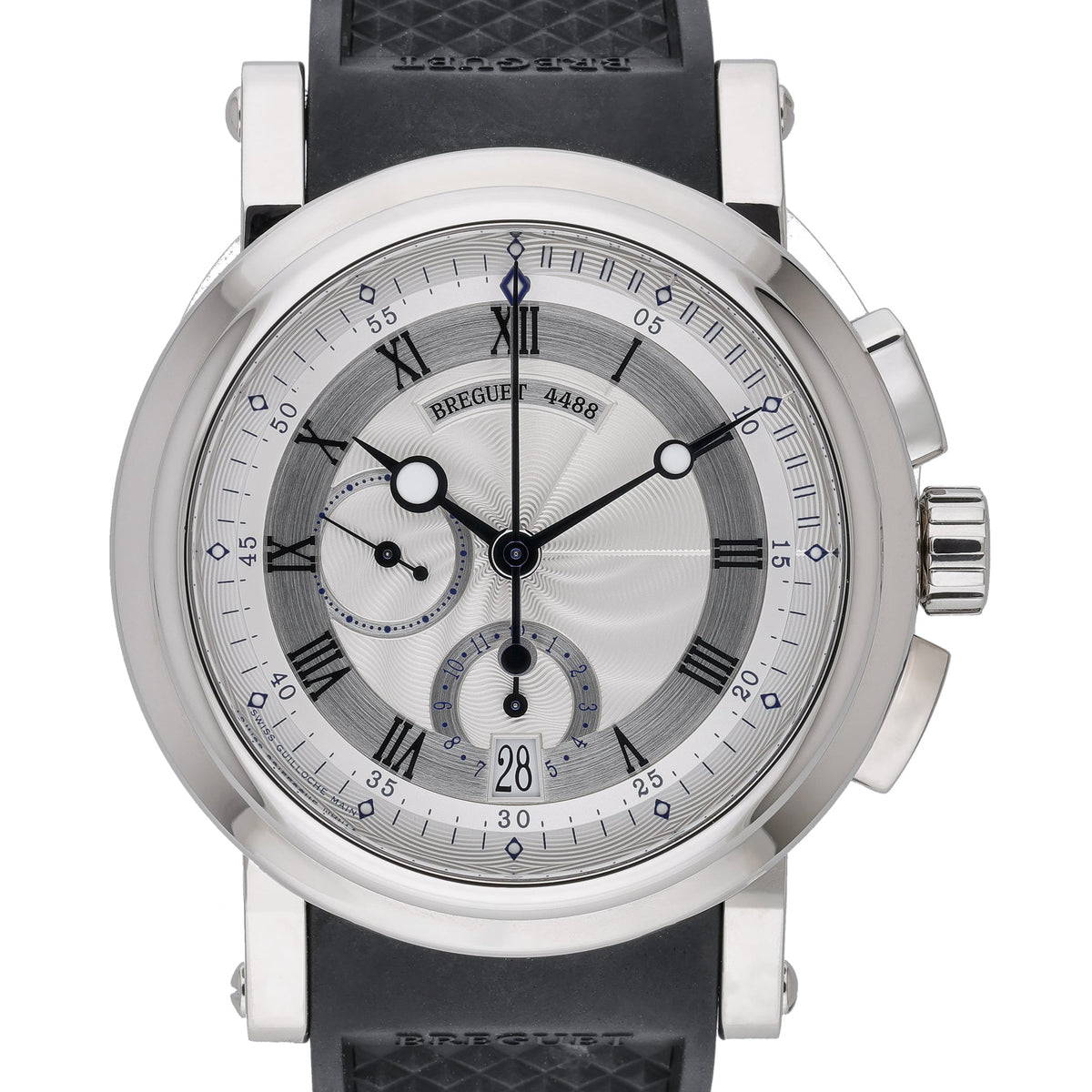 Breguet Marine 5827/BB/125/ZU with silver dial and 18ct white gold case