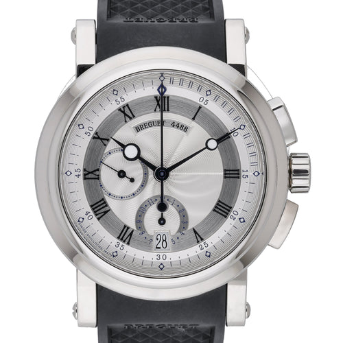 Breguet Marine 5827/BB/125/ZU with silver dial and 18ct white gold case