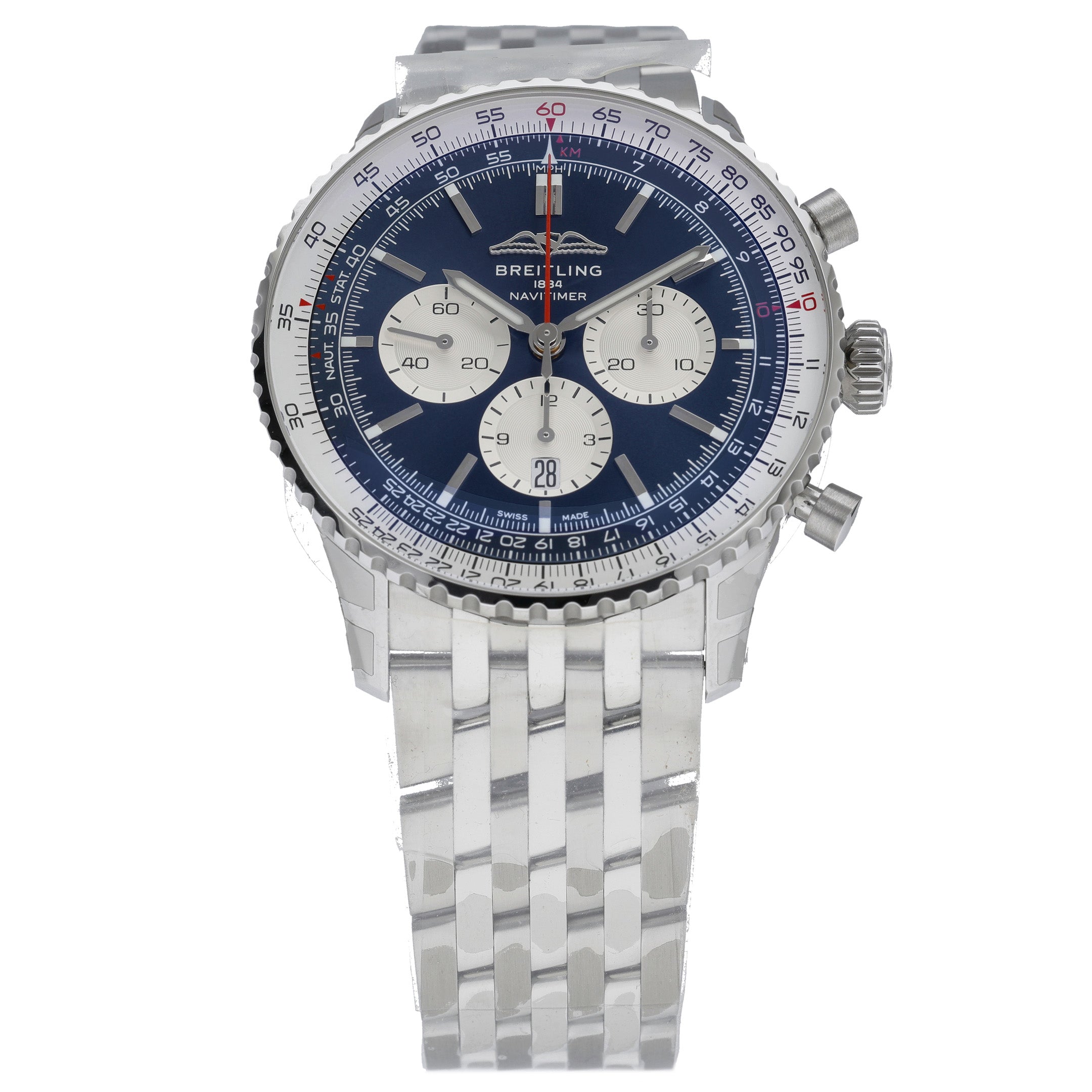 Breitling Navitimer 1 B01 Chronograph AB0137 with blue dial and steel case - product image 3