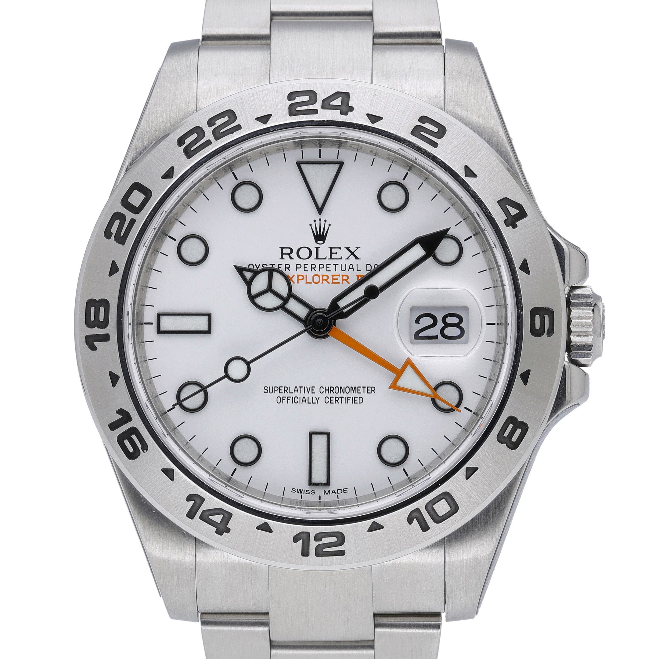 Rolex Explorer II 216570 with white dial and oystersteel case