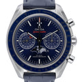 Omega Speedmaster Moonphase 304.33.44.52.03.001 with blue dial and steel case