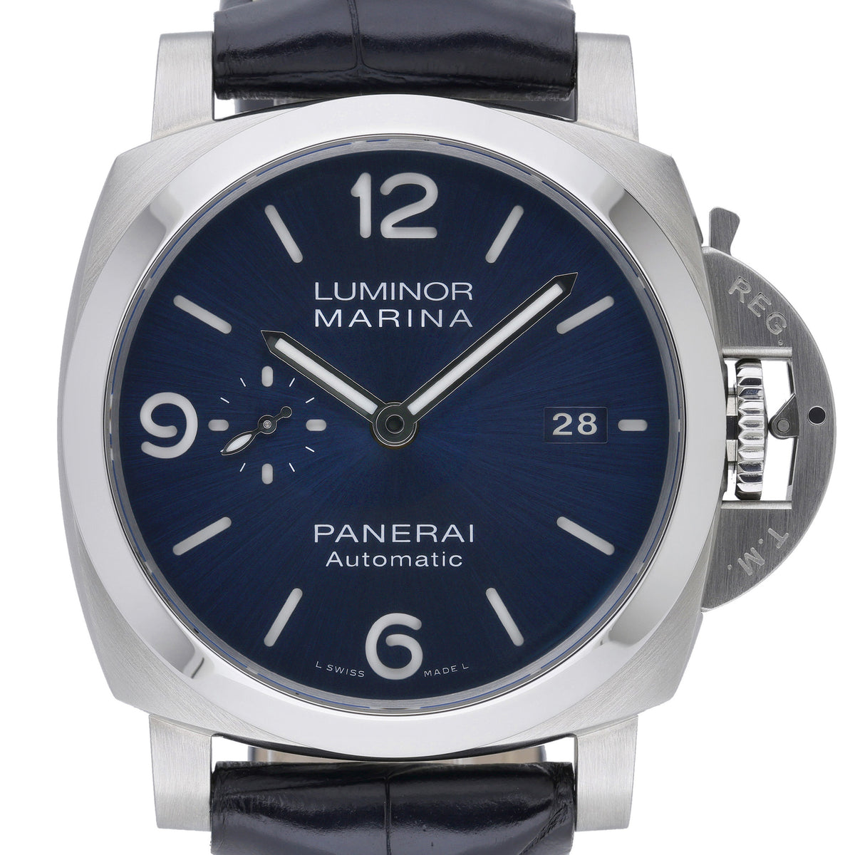 Panerai Luminor Marina PAM01313 with blue dial and steel case