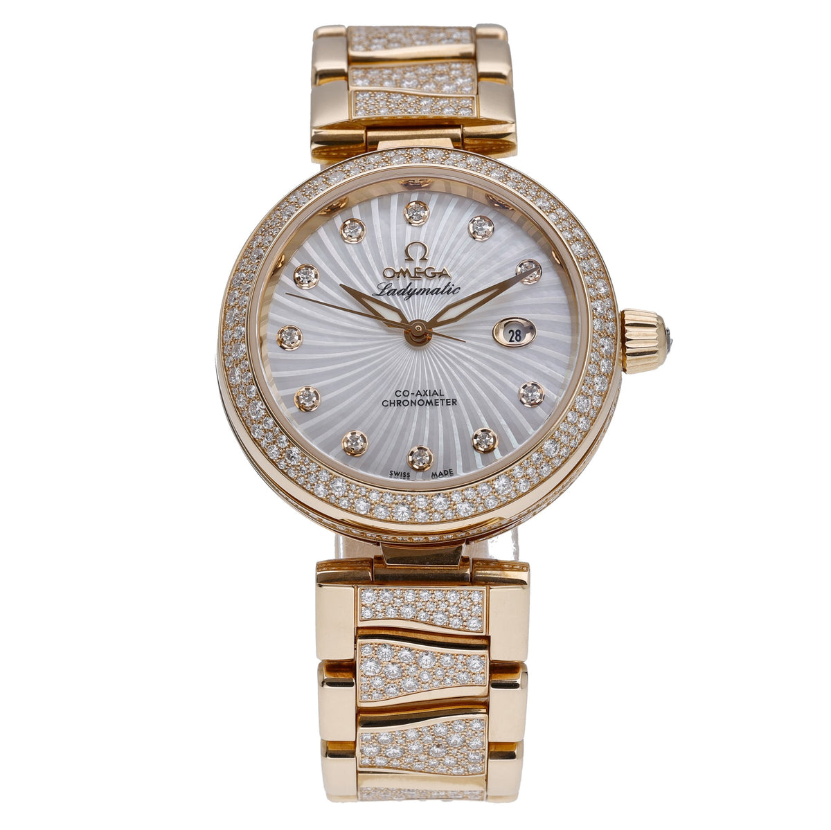 Omega De Ville Ladymatic 425.65.34.20.55.005 with mother of pearl dial and 18ct rose gold case - product image 3