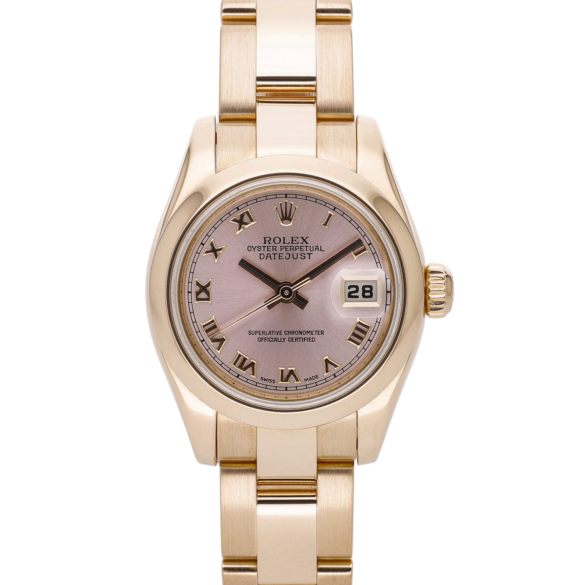 Rolex Datejust 179165 with pink dial and 18ct rose gold case