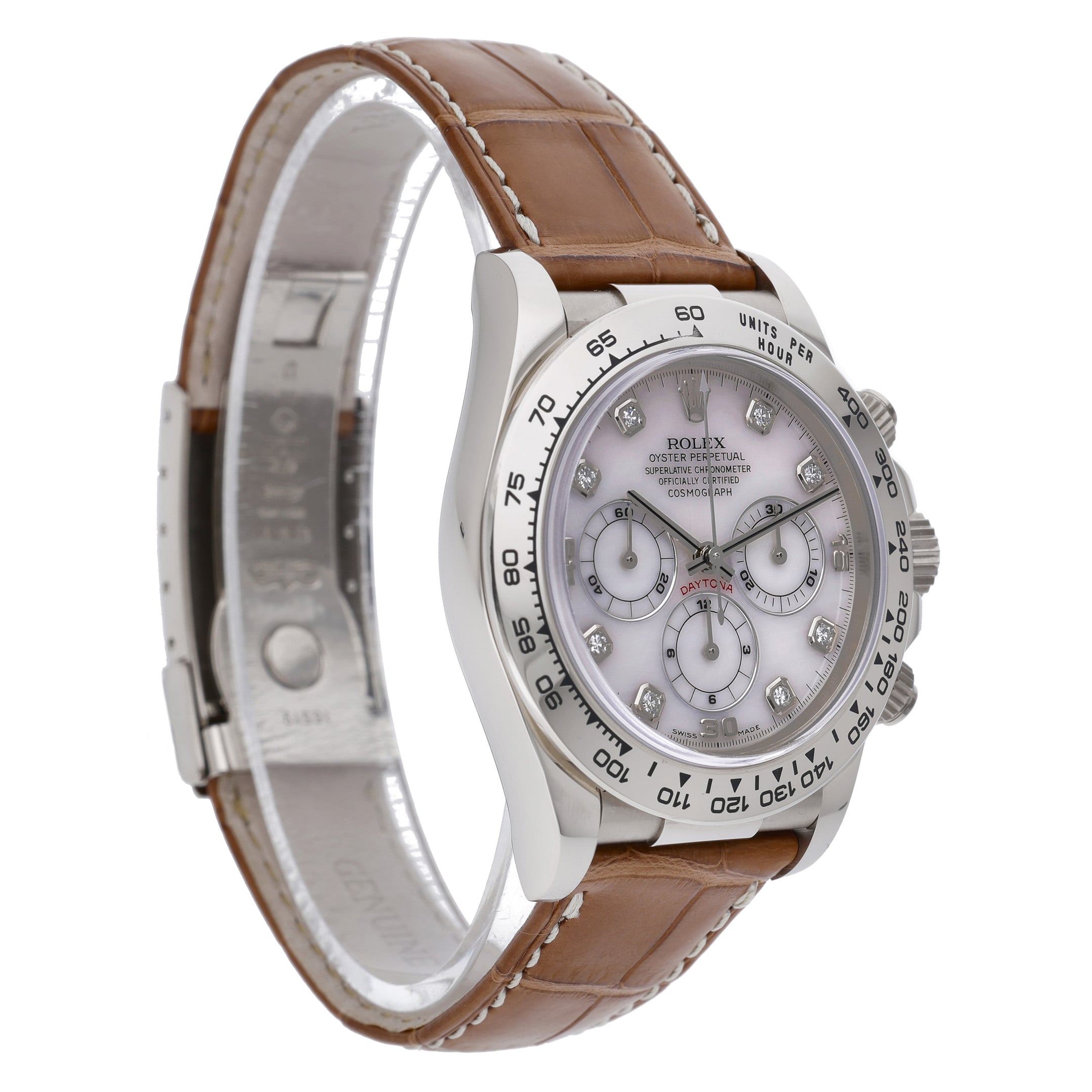 Rolex Daytona 16519 with white mop diamond dial and 18ct white gold case - product image 4