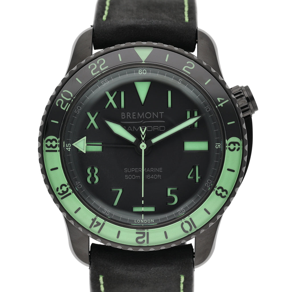 Bremont Bamford Aurora S502-DLC-BAMFORD-L-S with black dial and steel case - product image 4