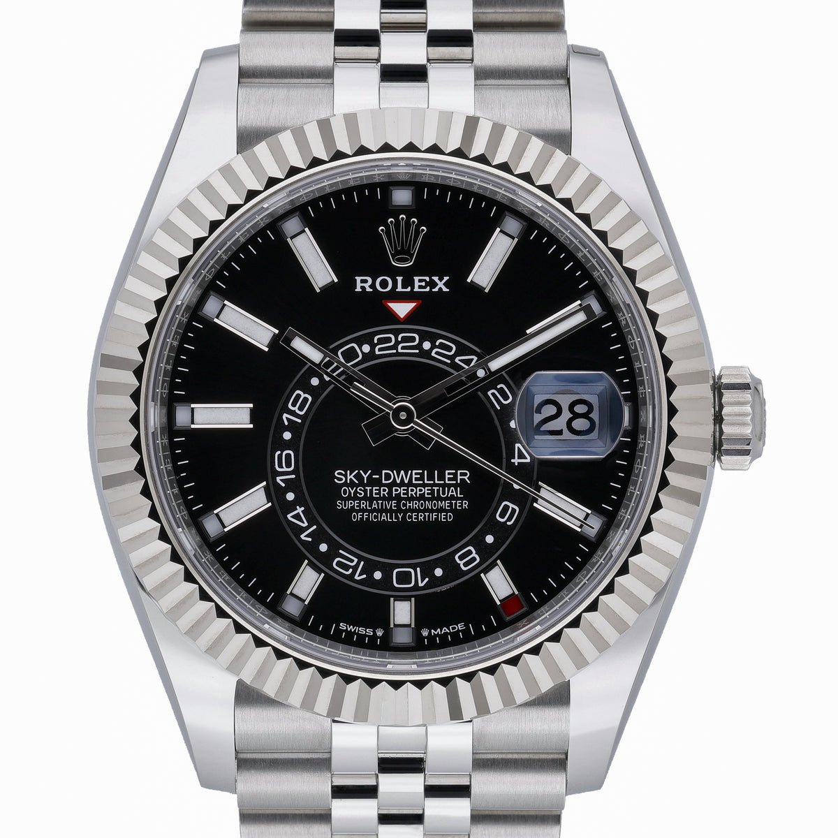 Rolex Sky-Dweller 336934 with black dial and steel & white gold case