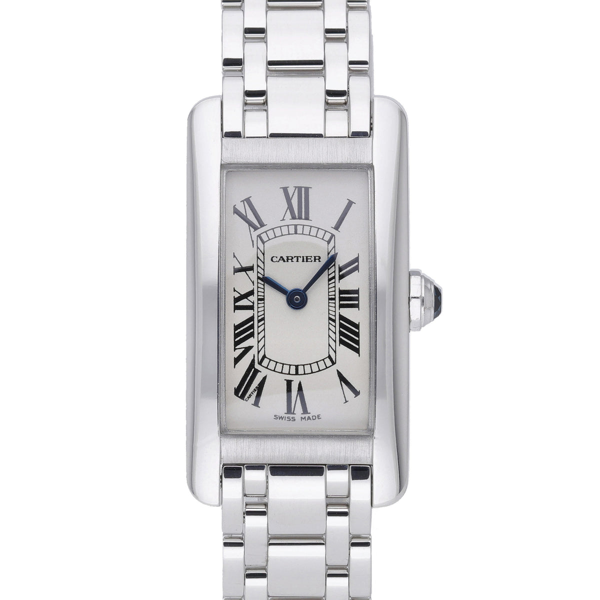 Cartier Tank Americaine 2489 with white dial and 18ct white gold case