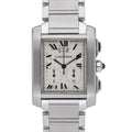 Cartier Tank Francaise Chronoflex 2653 with white dial and steel case