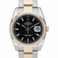Rolex Datejust 36 116203 with black dial and steel & yellow gold case