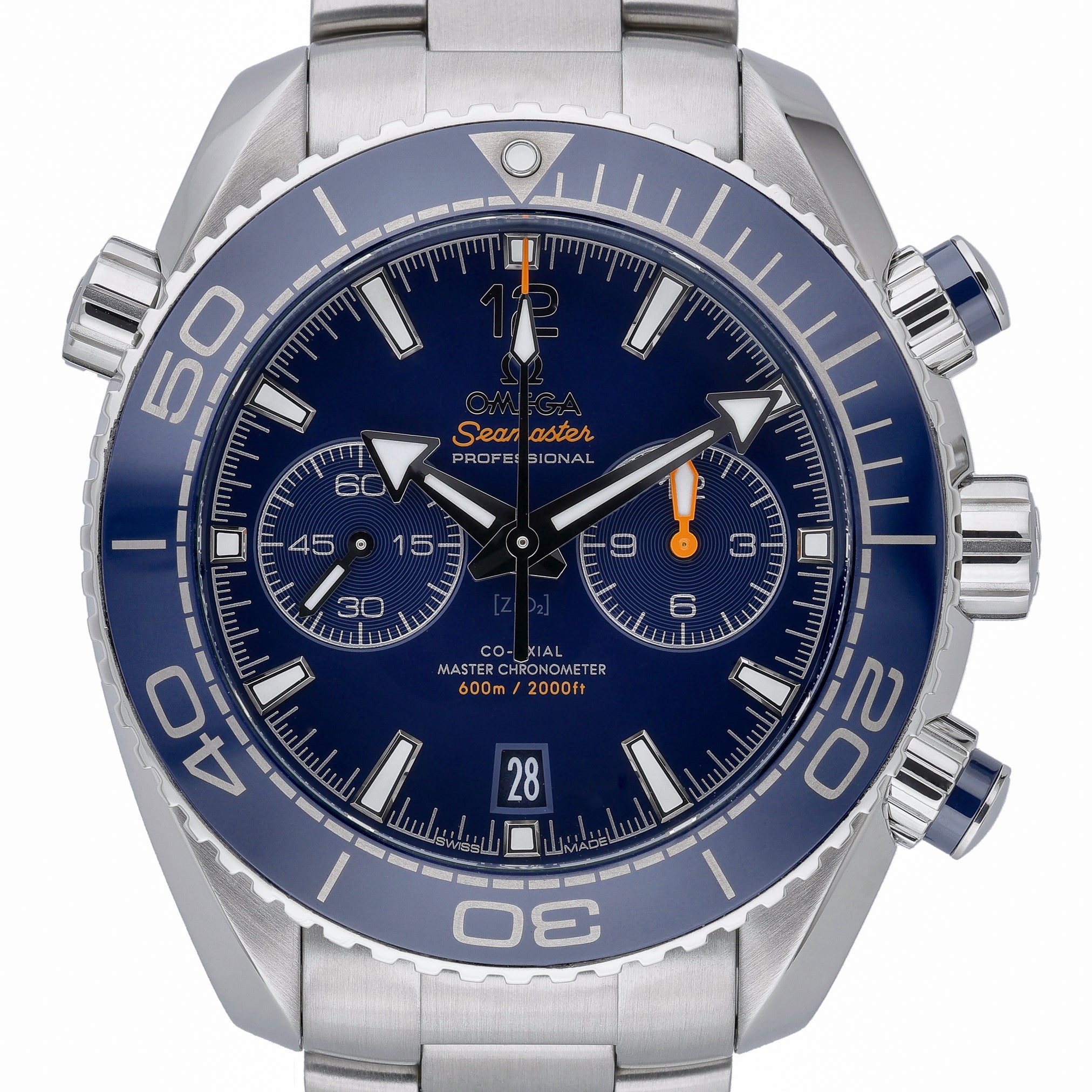 Omega Seamaster Planet Ocean Chronograph 215.30.46.51.03.001 with blue dial and steel case