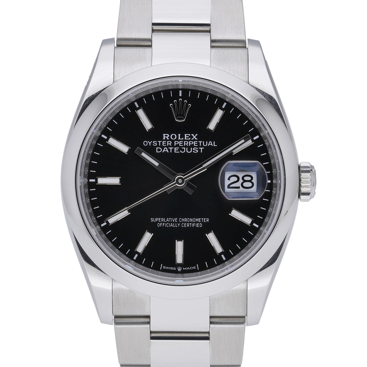 Rolex Datejust 36 126200 with black dial and oystersteel case