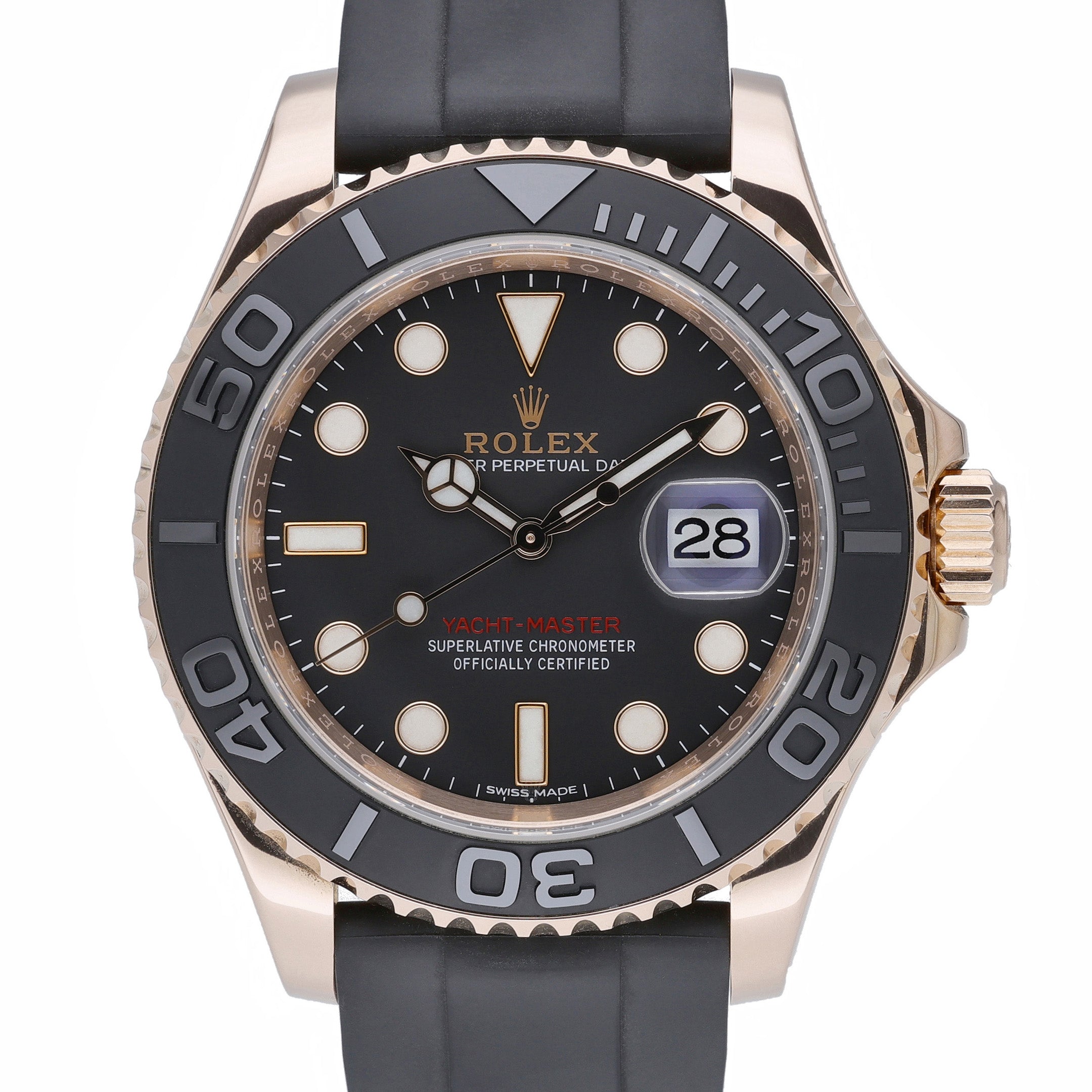 Rolex Yacht-Master 40 116655 with black dial and 18ct rose gold case
