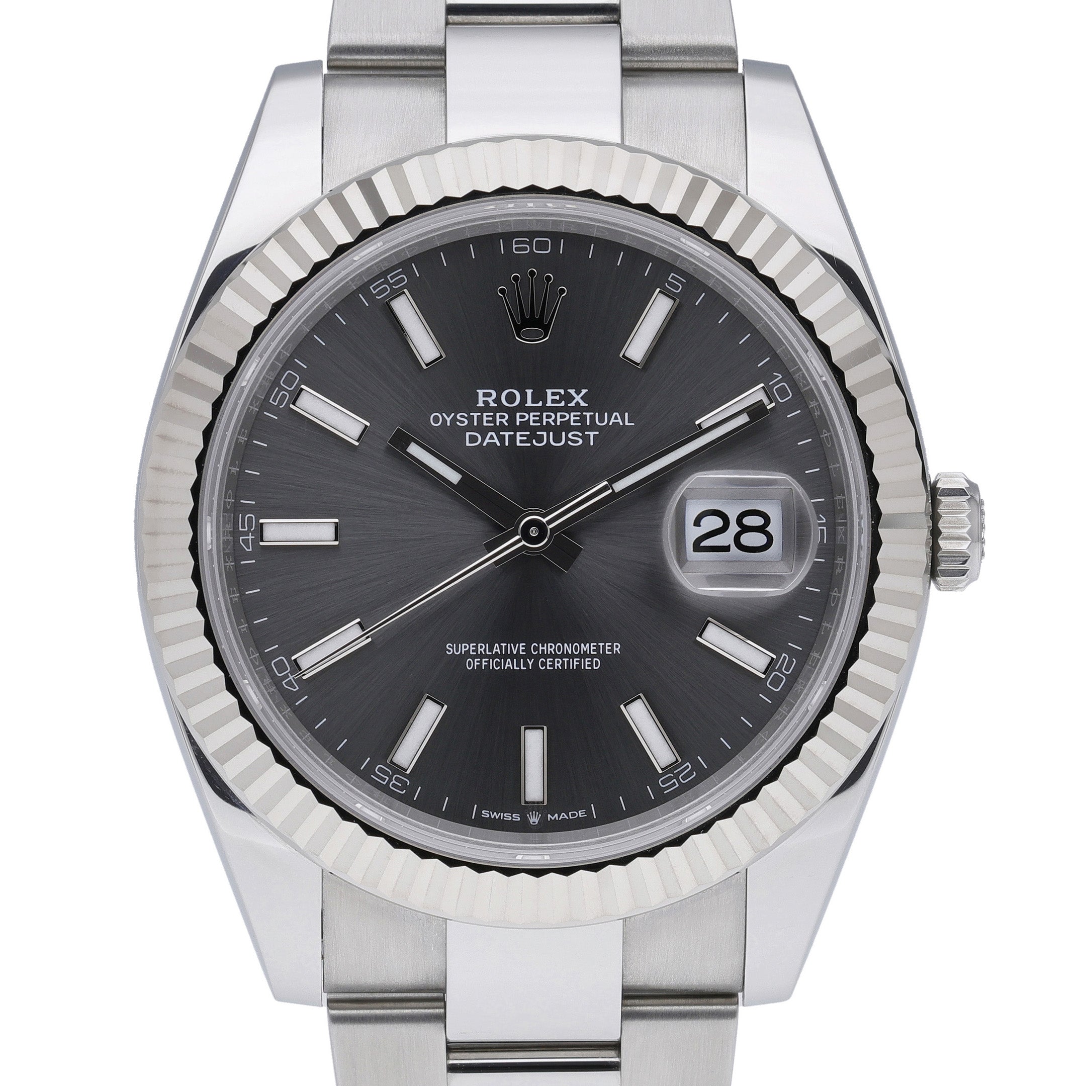 Rolex Datejust 41 126334 with grey roman numeral dial and steel & white gold case