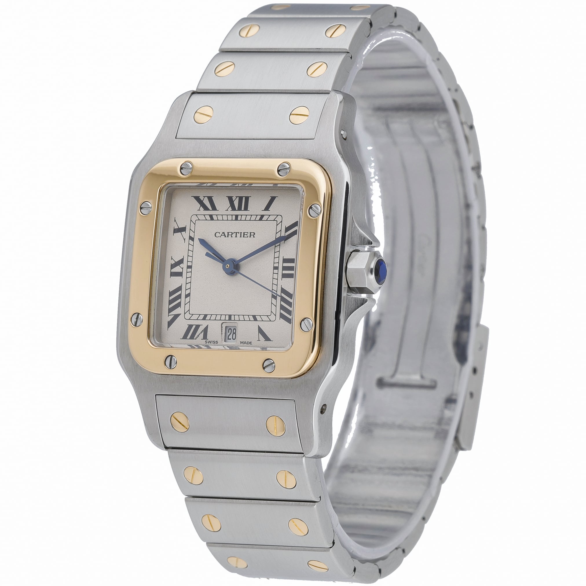 Cartier Santos Galbee 1566 with white dial and steel & yellow gold case - product image 3