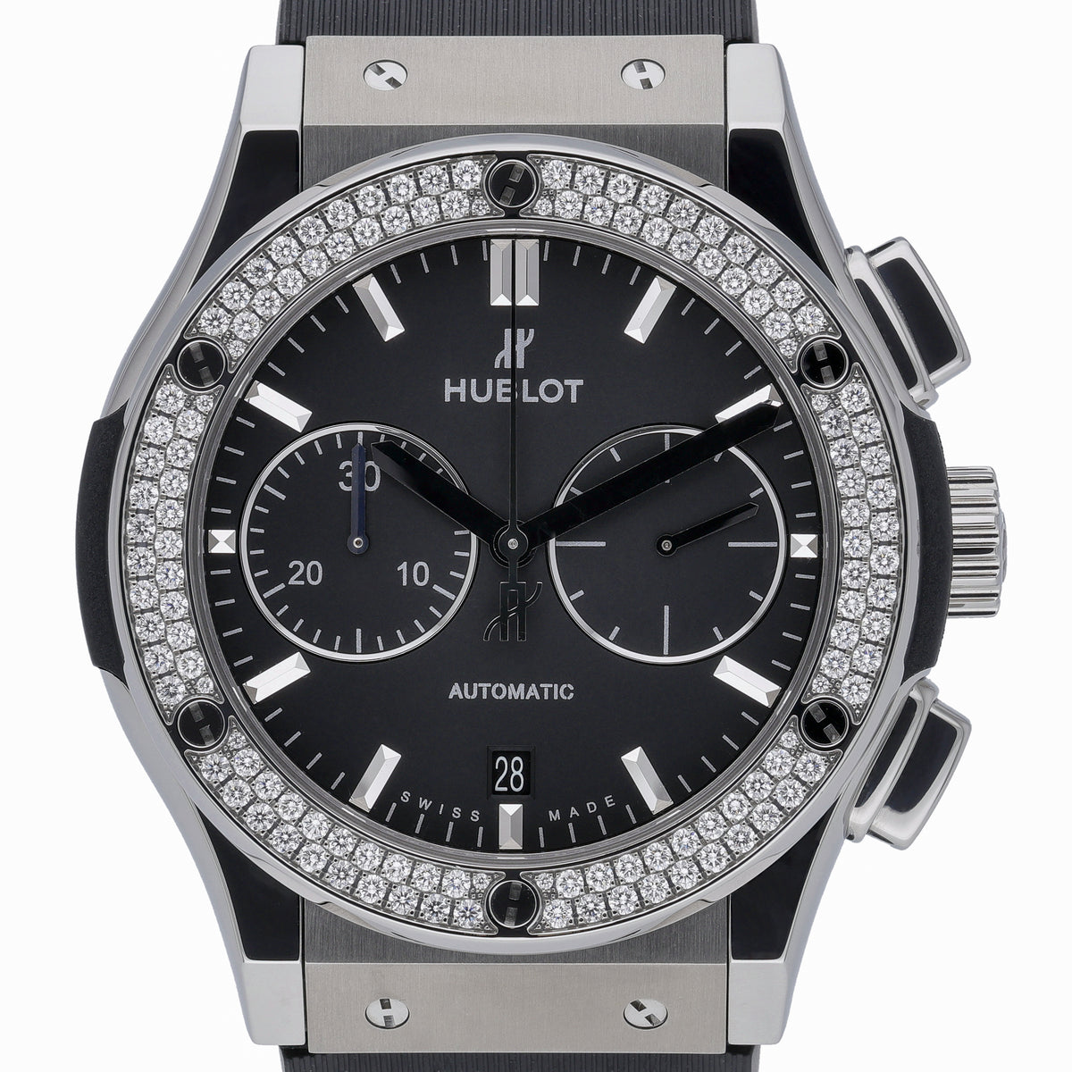 Hublot Classic Fusion Chronograph 521.NX.1171.LR.1104 with black dial and titanium case
