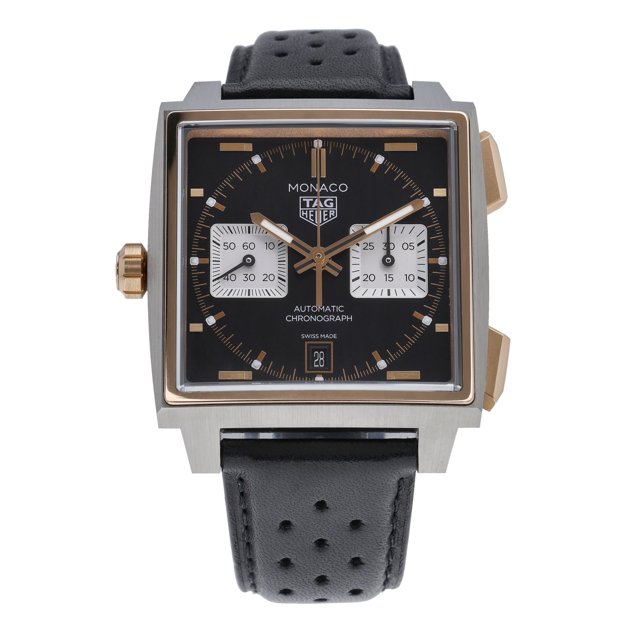 Tag Heuer Monaco CDW2150. FC8360 with black dial and steel & rose gold case - product image 3