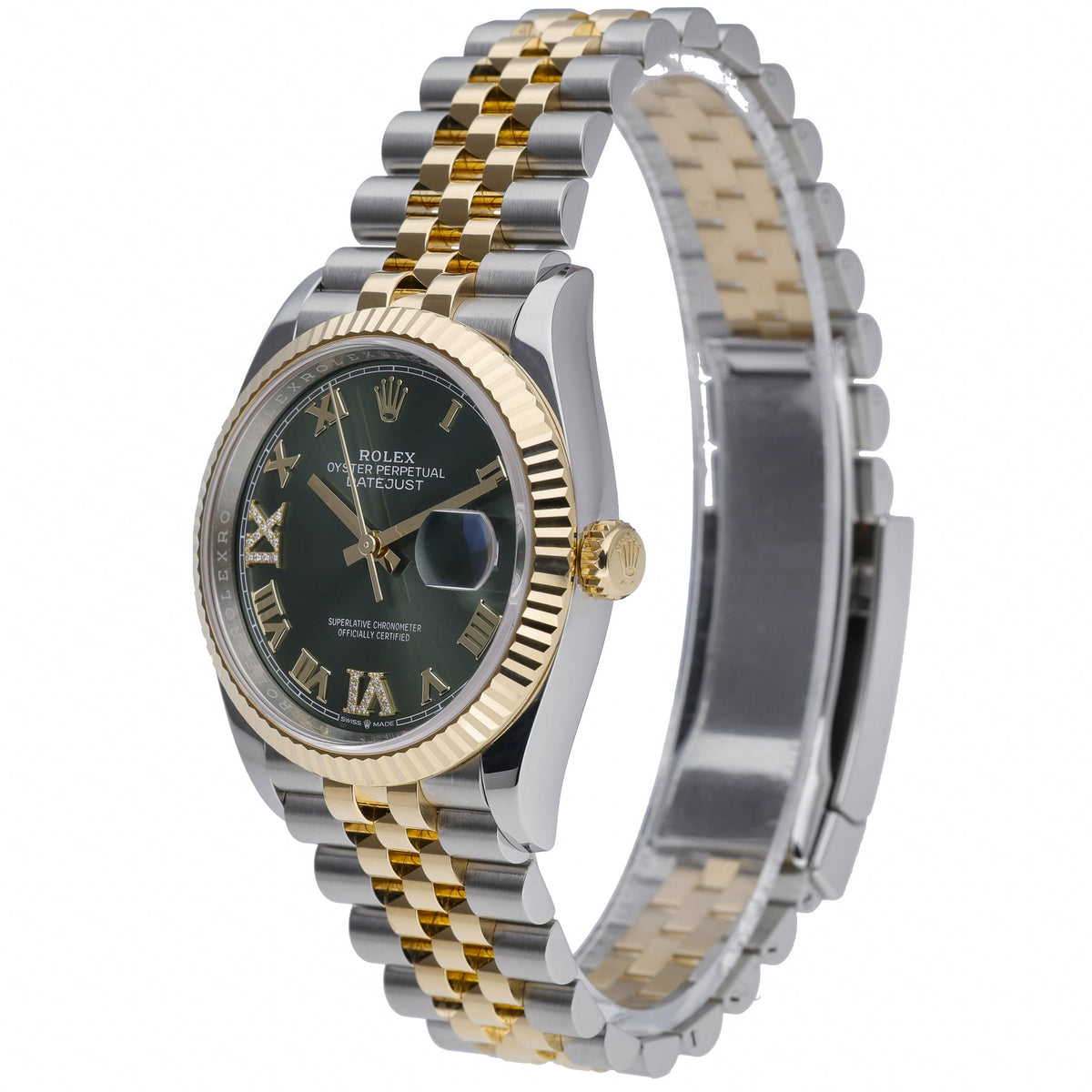 Rolex Datejust 126233 with green dial and steel & yellow gold case - product image 3