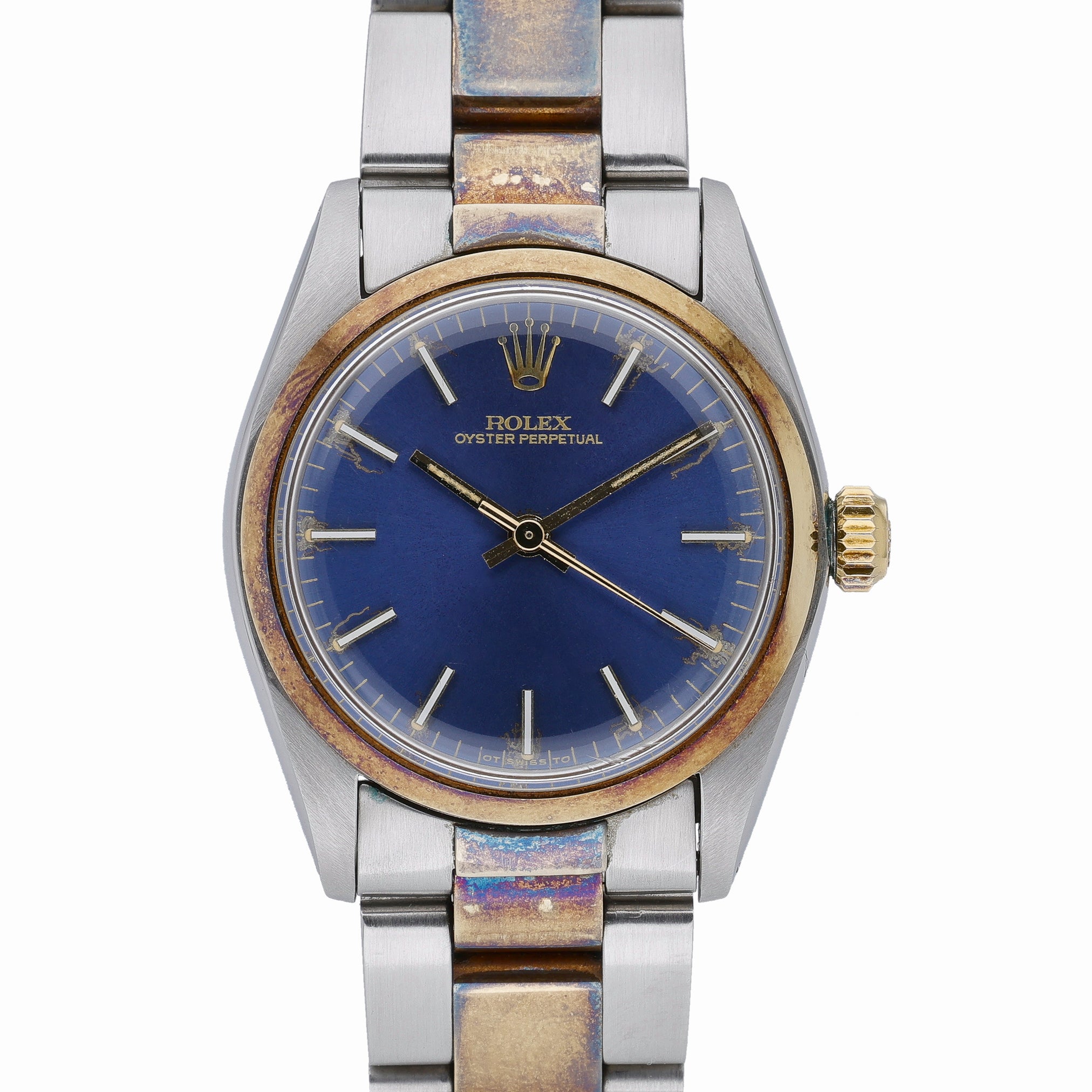 Rolex Oyster Perpetual 6748/3 with blue dial and steel & yellow gold case