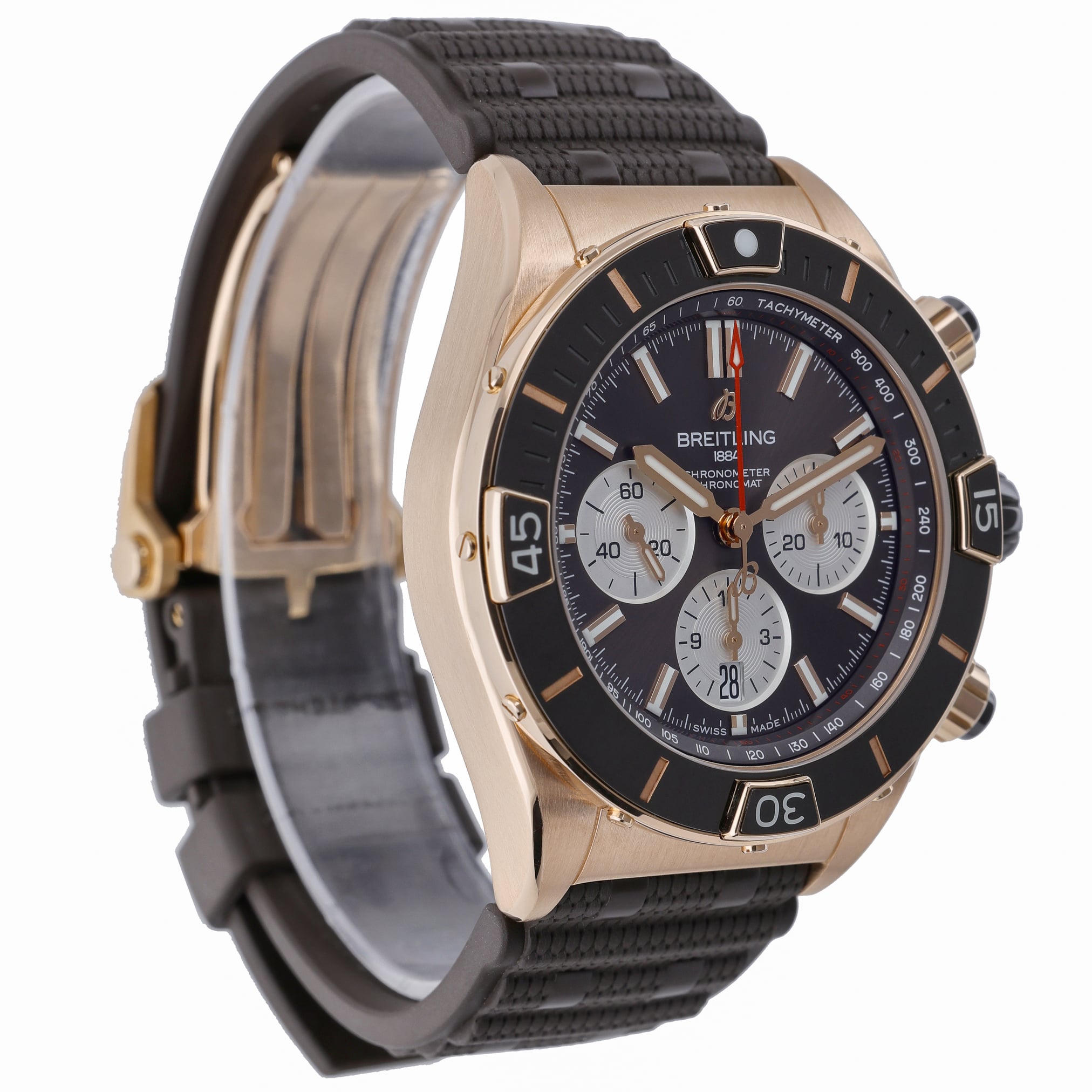 Breitling Super Chronomat B01 44 RB0136 with brown dial and 18ct rose gold case - product image 4
