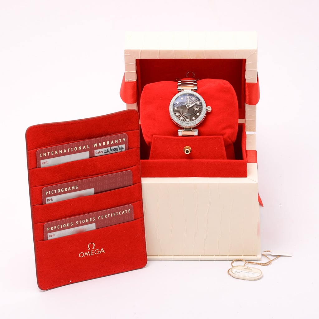 Omega De Ville Ladymatic 425.25.34.20.63.001 with brown dial and steel & rose gold case - product image 4
