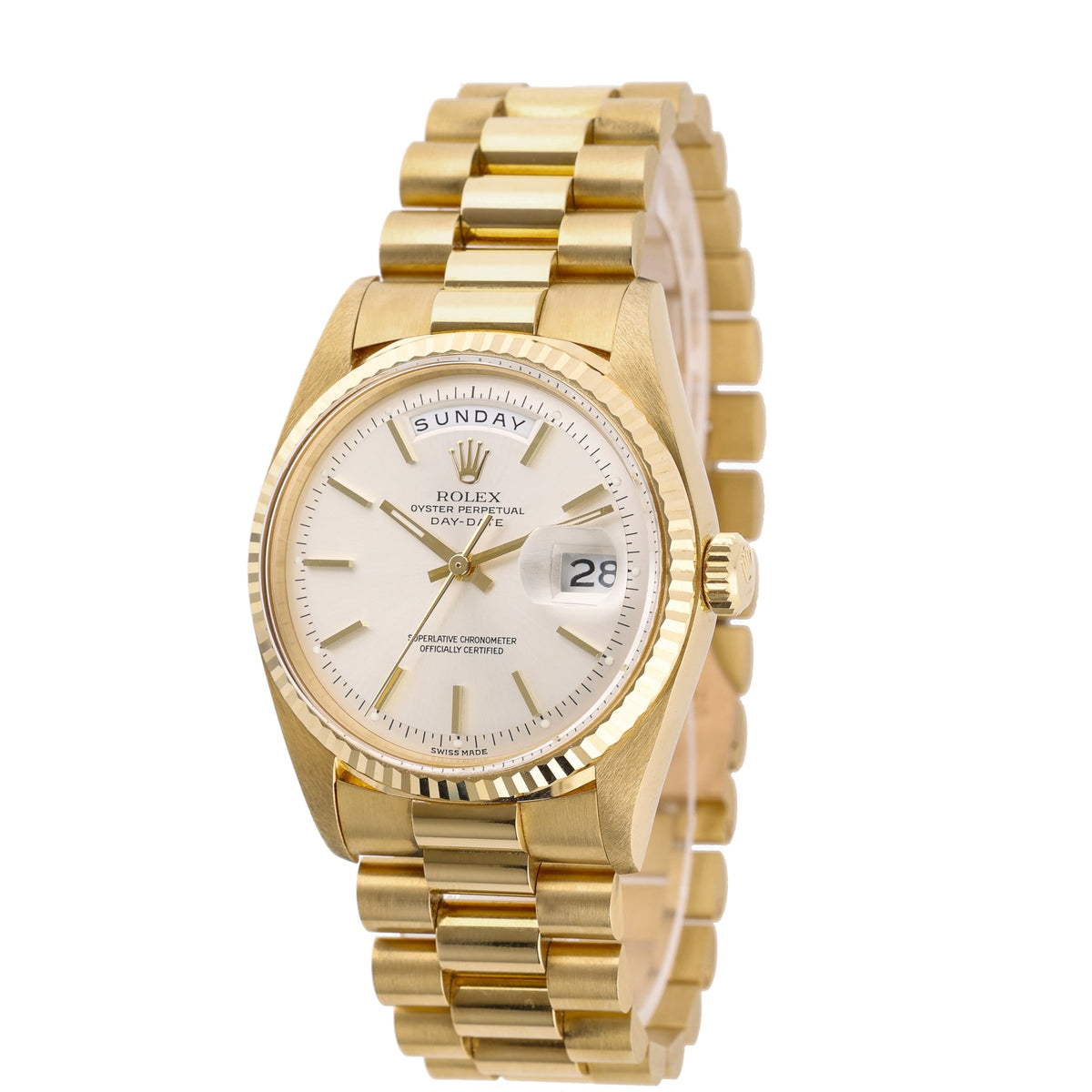 Rolex Day-Date 1803 with silver dial and 18ct yellow gold case - product image 4