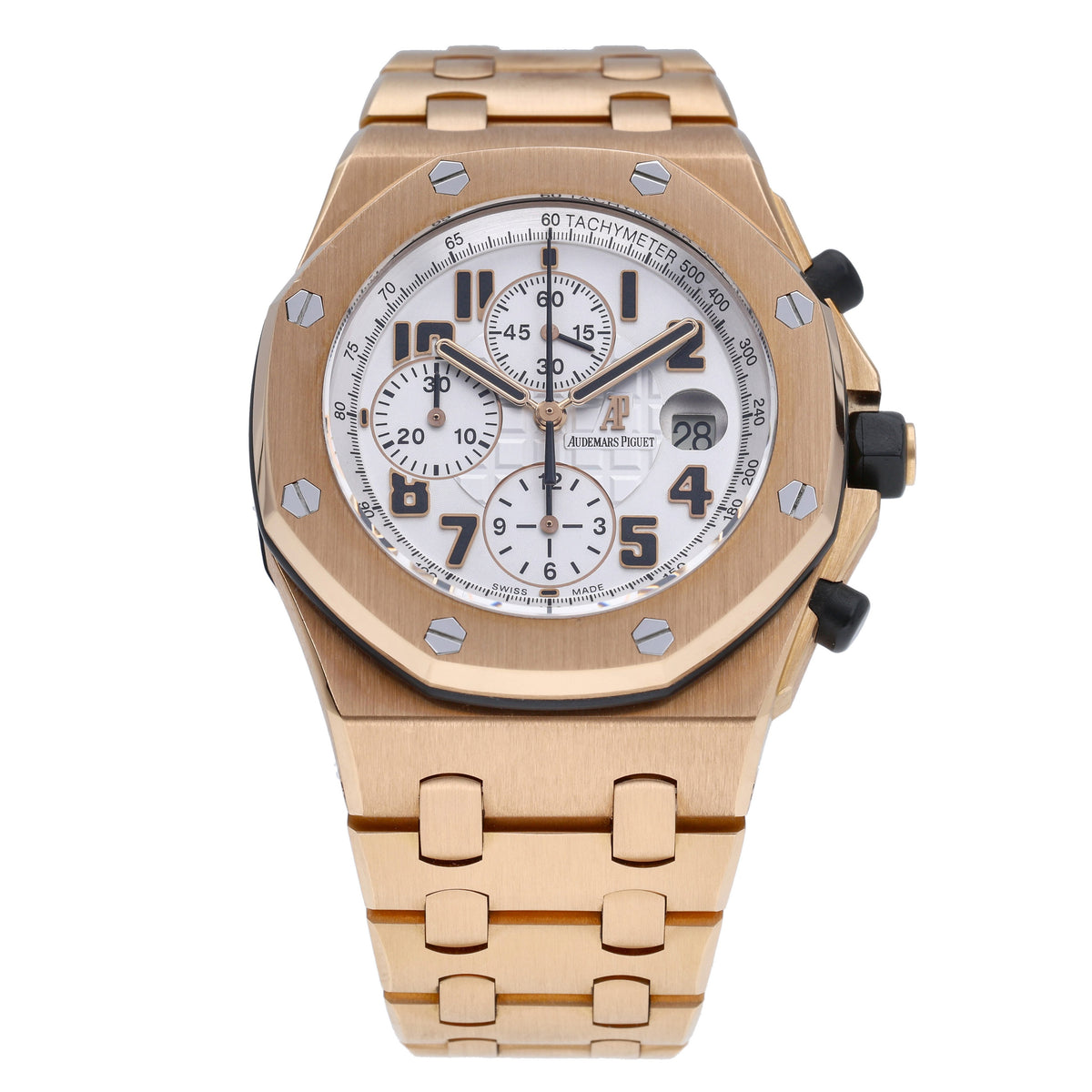 Audemars Piguet Royal Oak Offshore Chronograph 26170OR.OO.1000OR.01 with white dial and 18ct rose gold case - product image 3