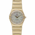 Omega Constellation 895.1201 with white mop dial and 18ct yellow gold case