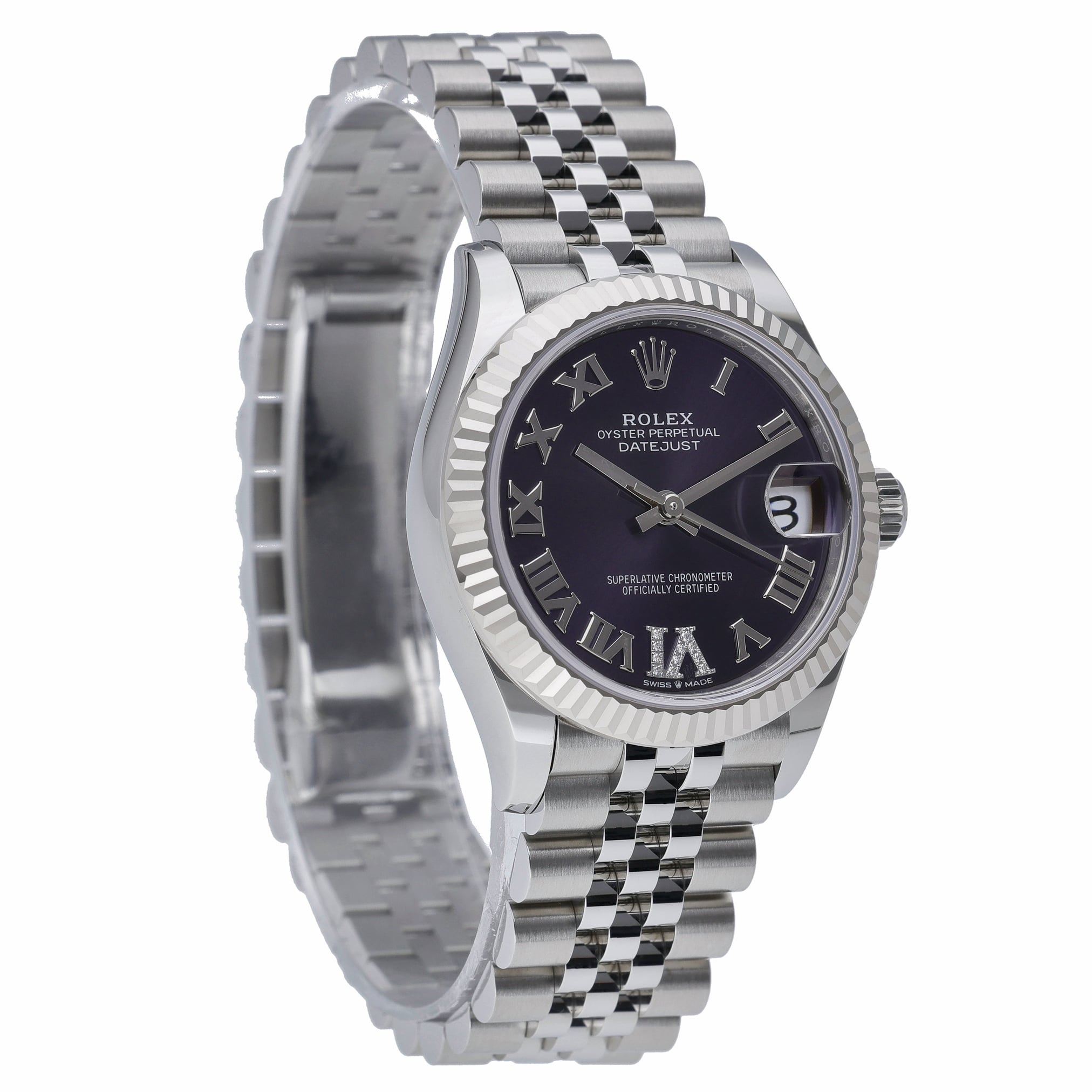 Rolex Datejust 31 278274 with aubergine set with diamonds dial and steel & white gold case - product image 4