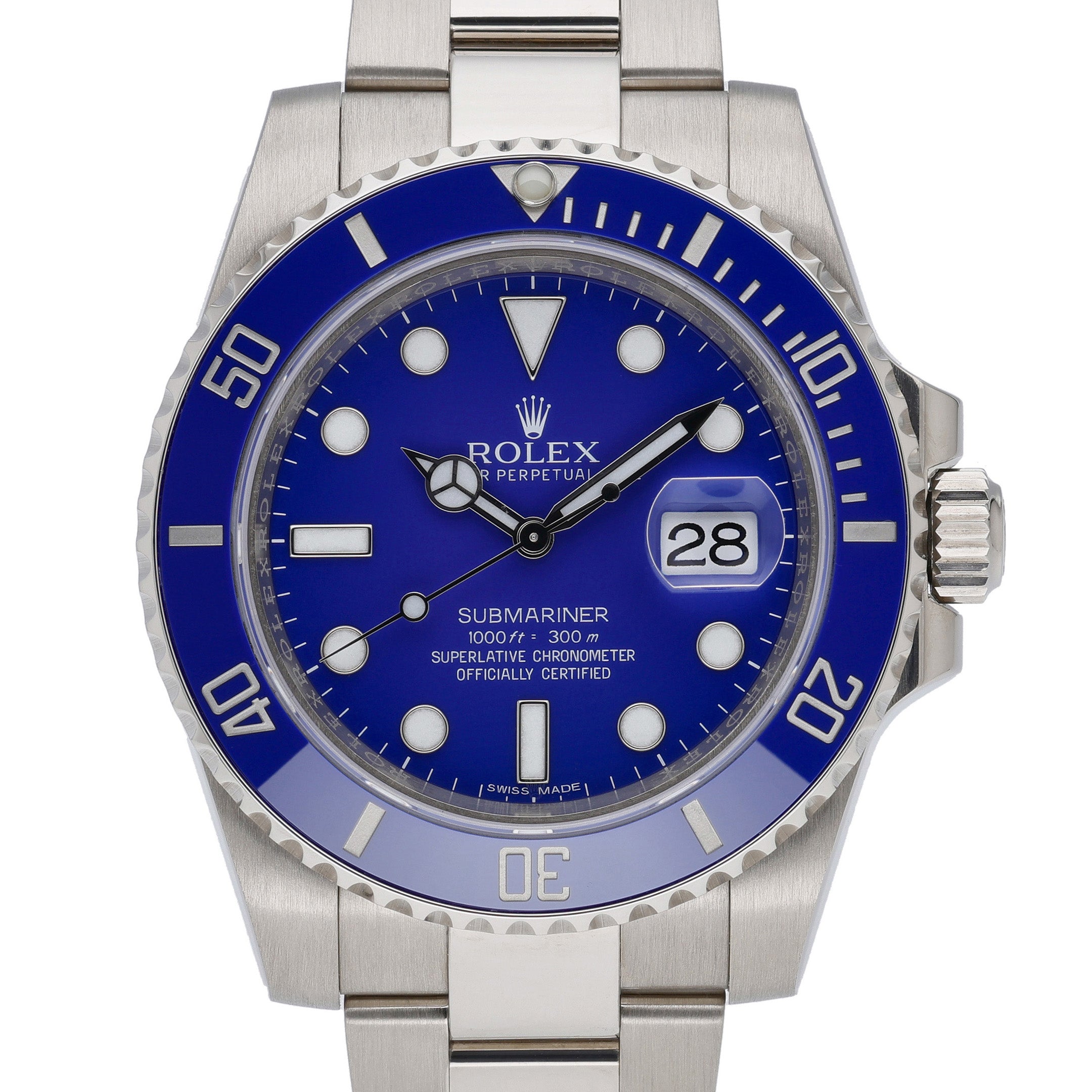 Rolex Submariner 116619LB with blue dial and 18ct white gold case