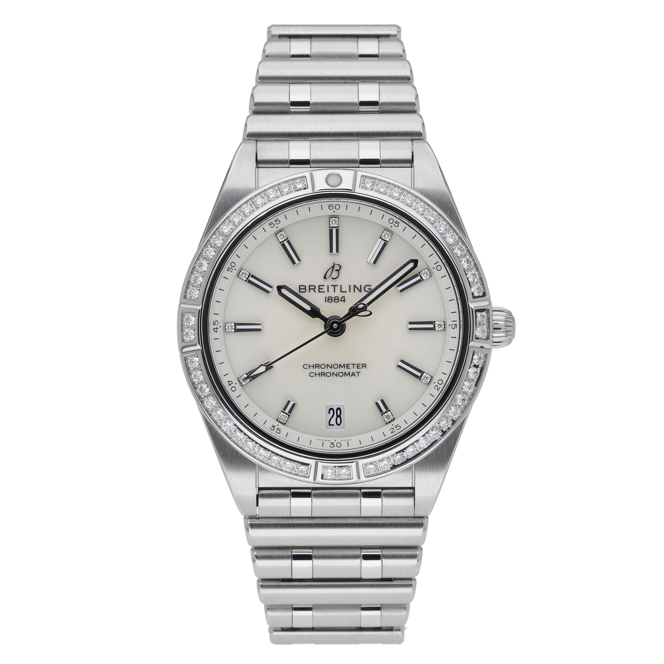Breitling Chronomat 36 A10380 with white dial and steel case - product image 2