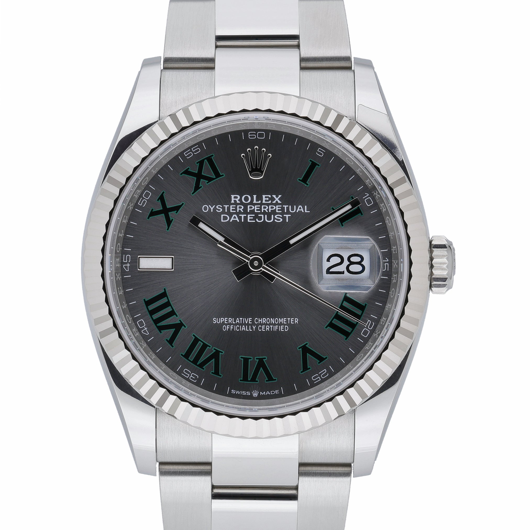 Rolex Datejust 36 126234 with slate dial and steel & white gold case