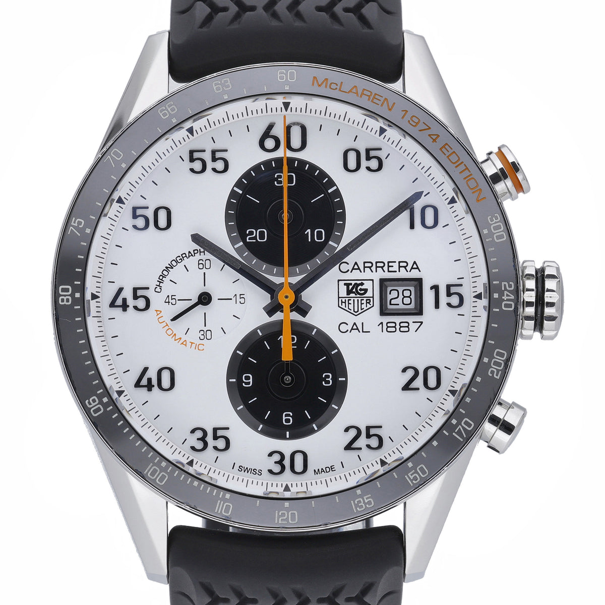 Tag Heuer Carrera CAR2A12 with white dial and steel case