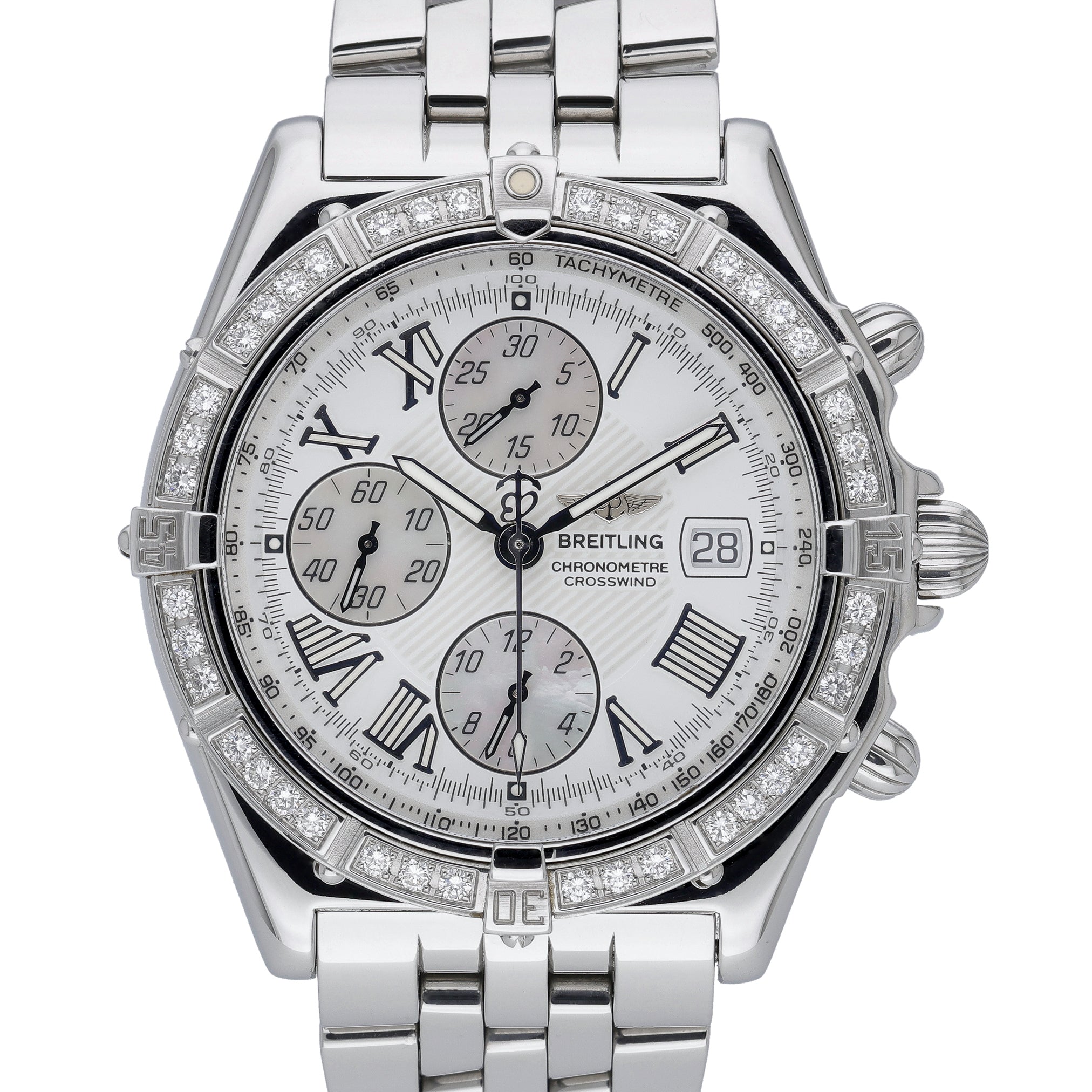 Breitling Cockpit A13358 with white dial and steel case