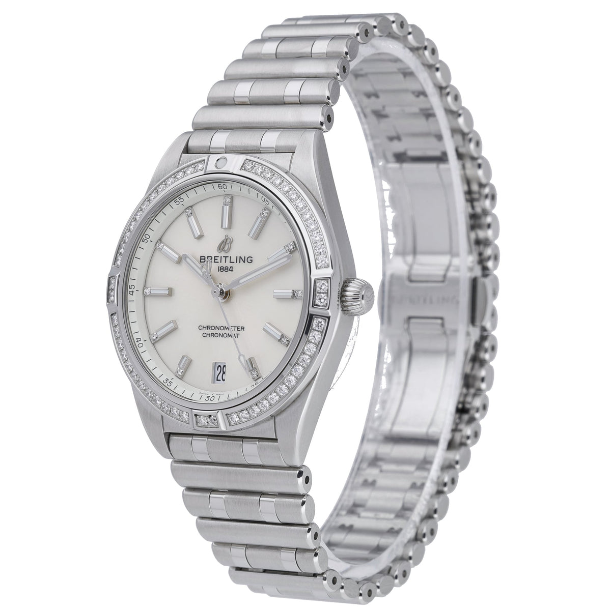 Breitling Chronomat A10380 with white diamond dial and steel case - product image 3