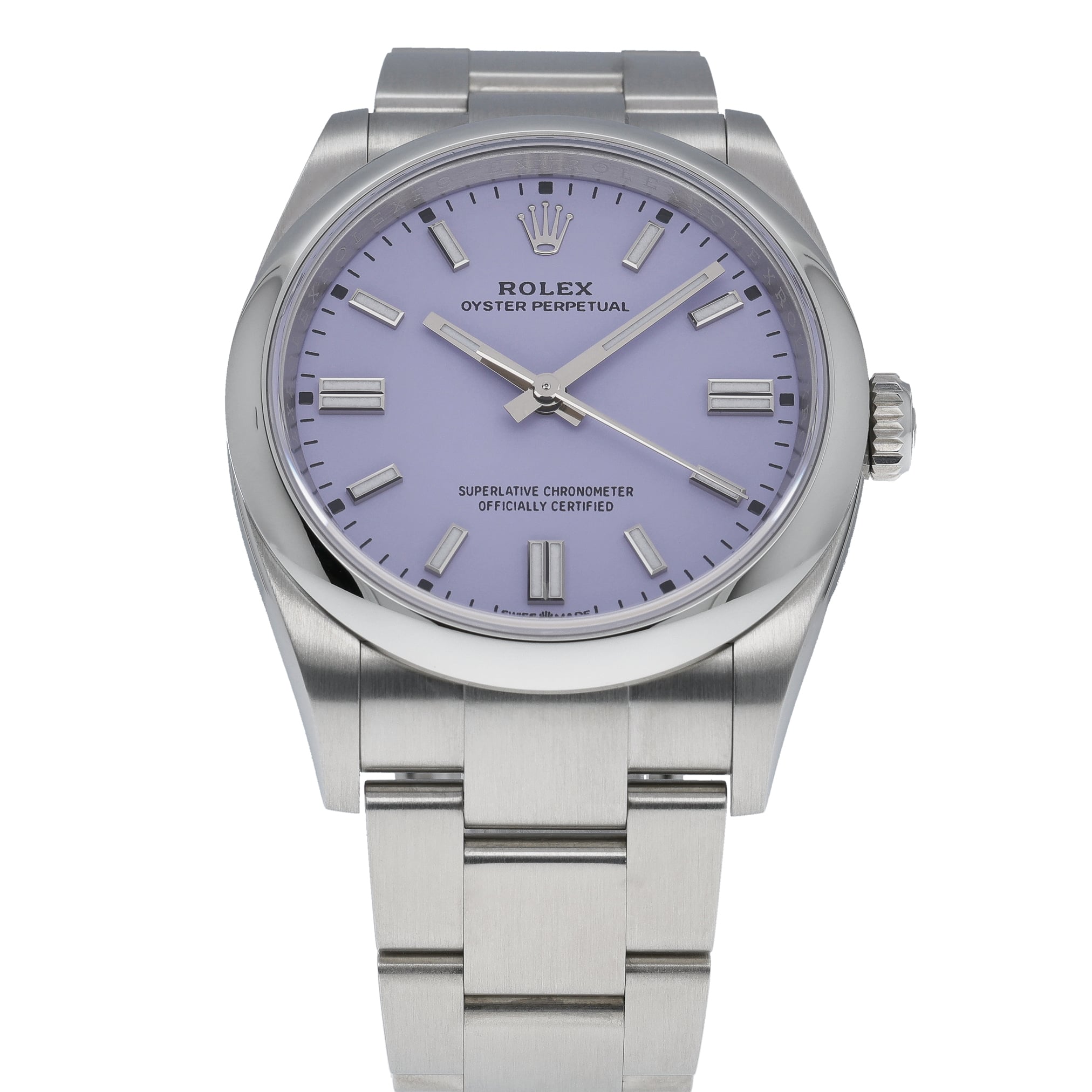 Rolex Oyster Perpetual 126000 with lavender dial and oystersteel case - product image 2