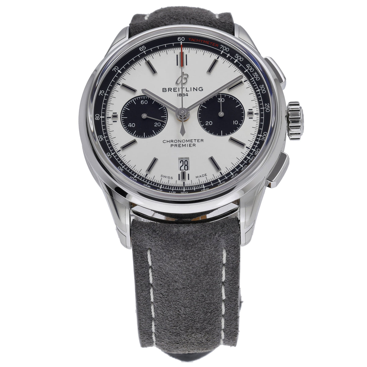 Breitling Premier B01 Chronograph 42 AB0118221G1X1 with white dial and steel case - product image 3