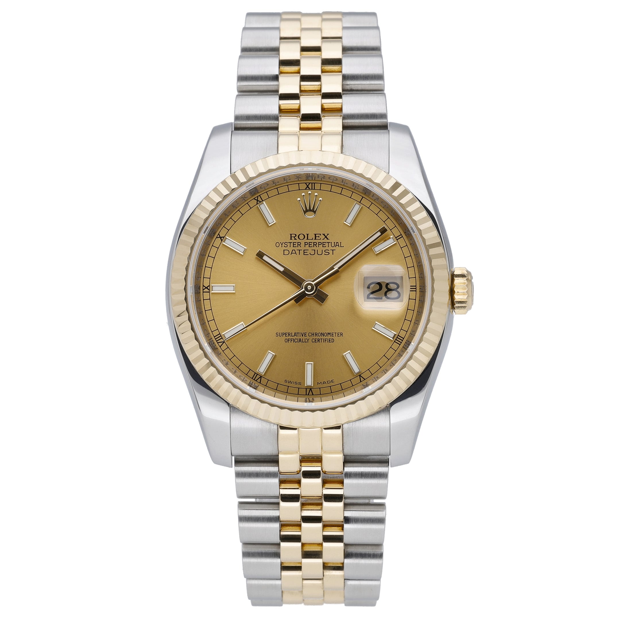 Rolex Datejust 116233 with champagne dial and steel & yellow gold case - product image 2