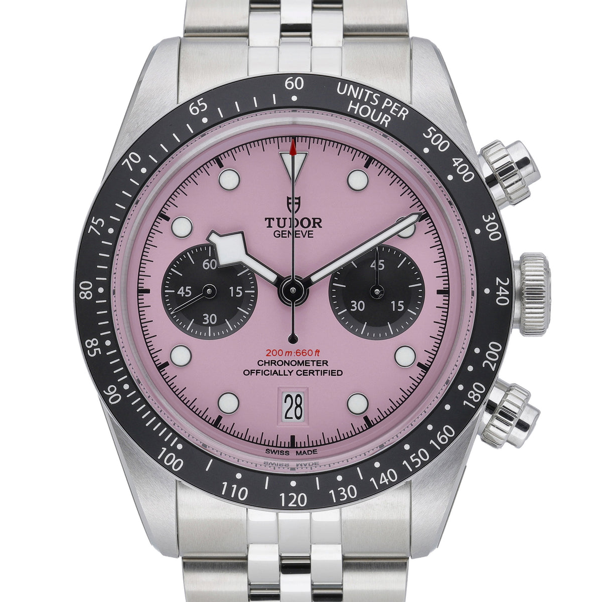 Tudor Black Bay Chrono 79360N with pink dial and steel case