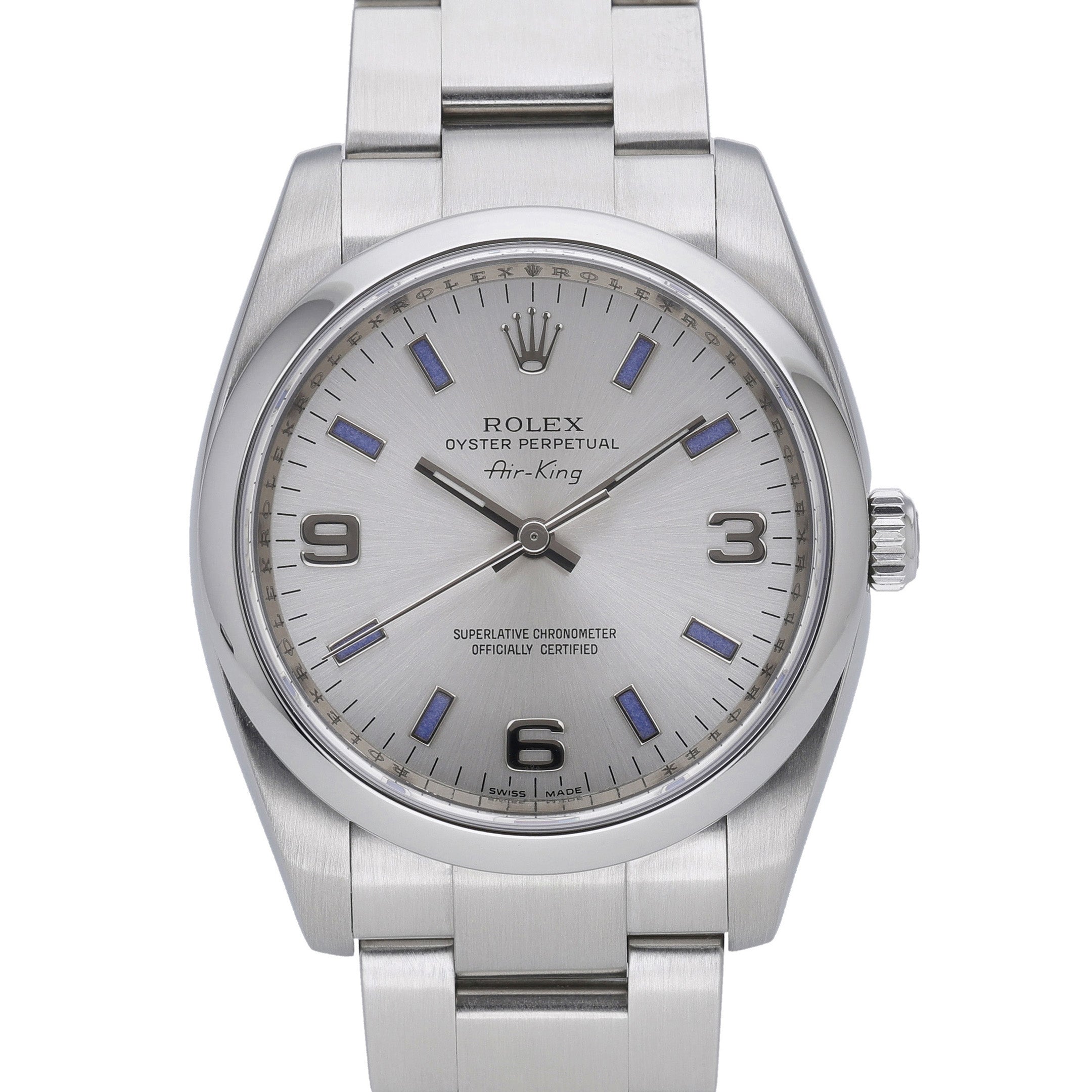Rolex Air-King 114200 with silver dial and oystersteel case