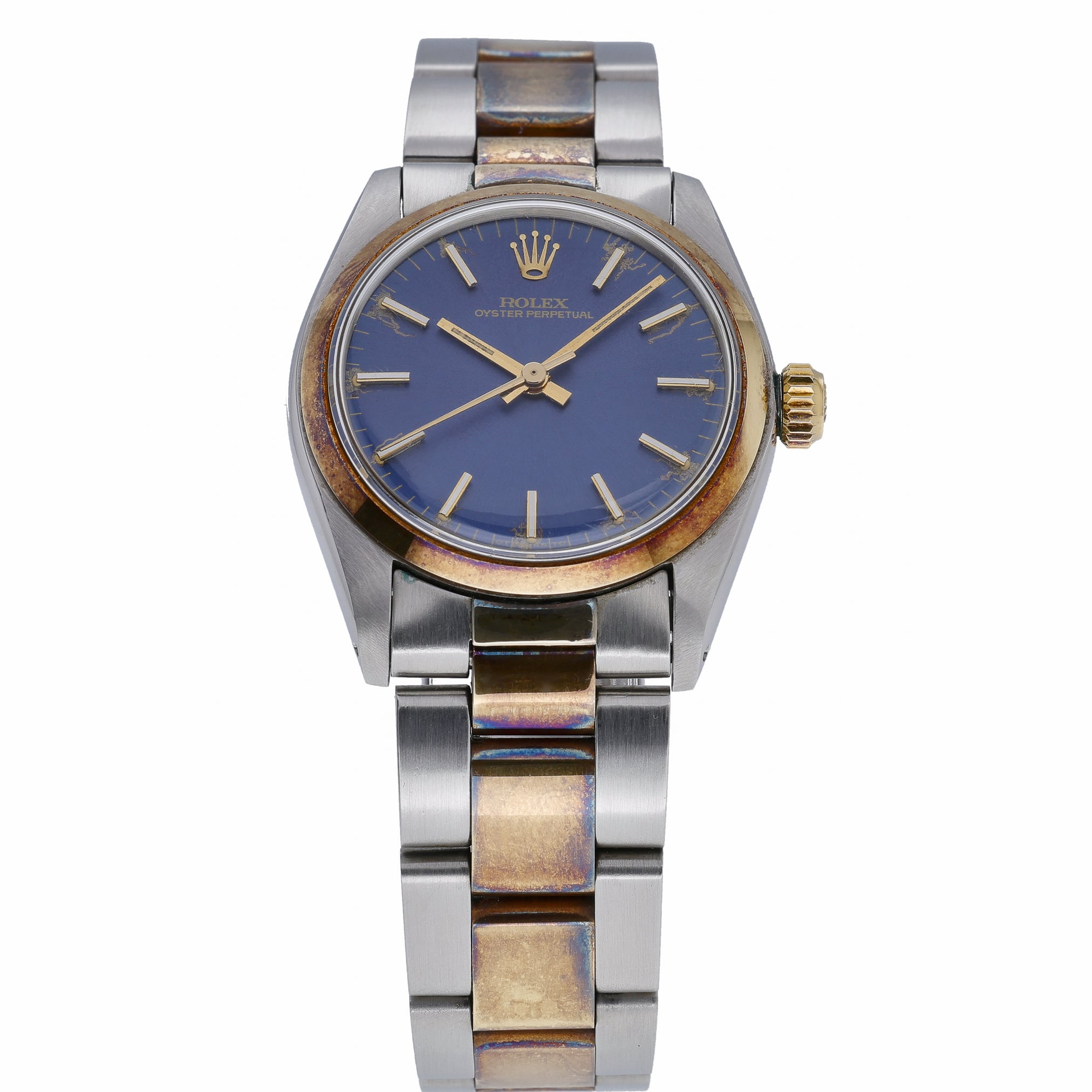 Rolex Oyster Perpetual 6748/3 with blue dial and steel & yellow gold case - product image 2
