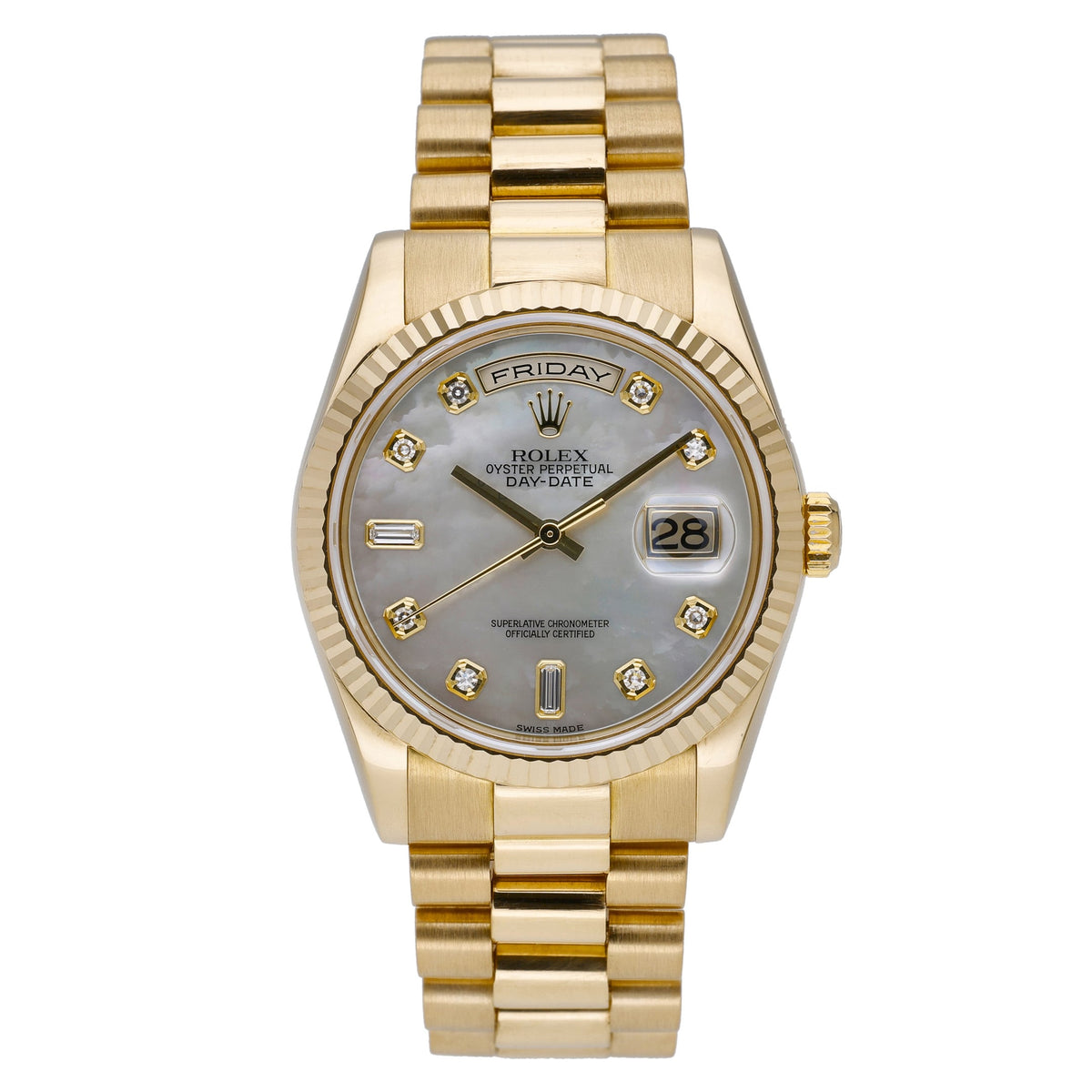 Rolex Day-Date 118238 with mother of pearl dial and 18ct yellow gold case - product image 2