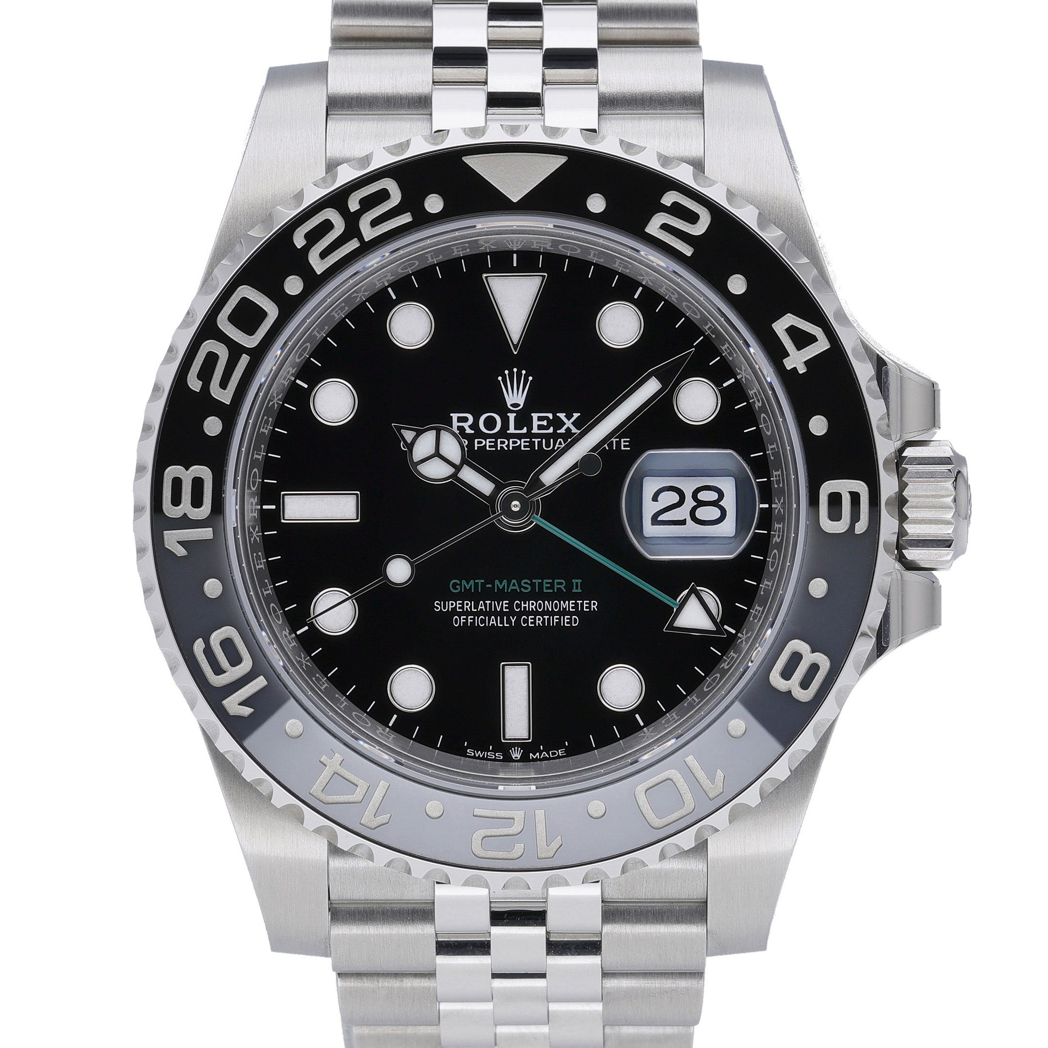 Rolex GMT-Master II 126710GRNR with black dial and oystersteel case
